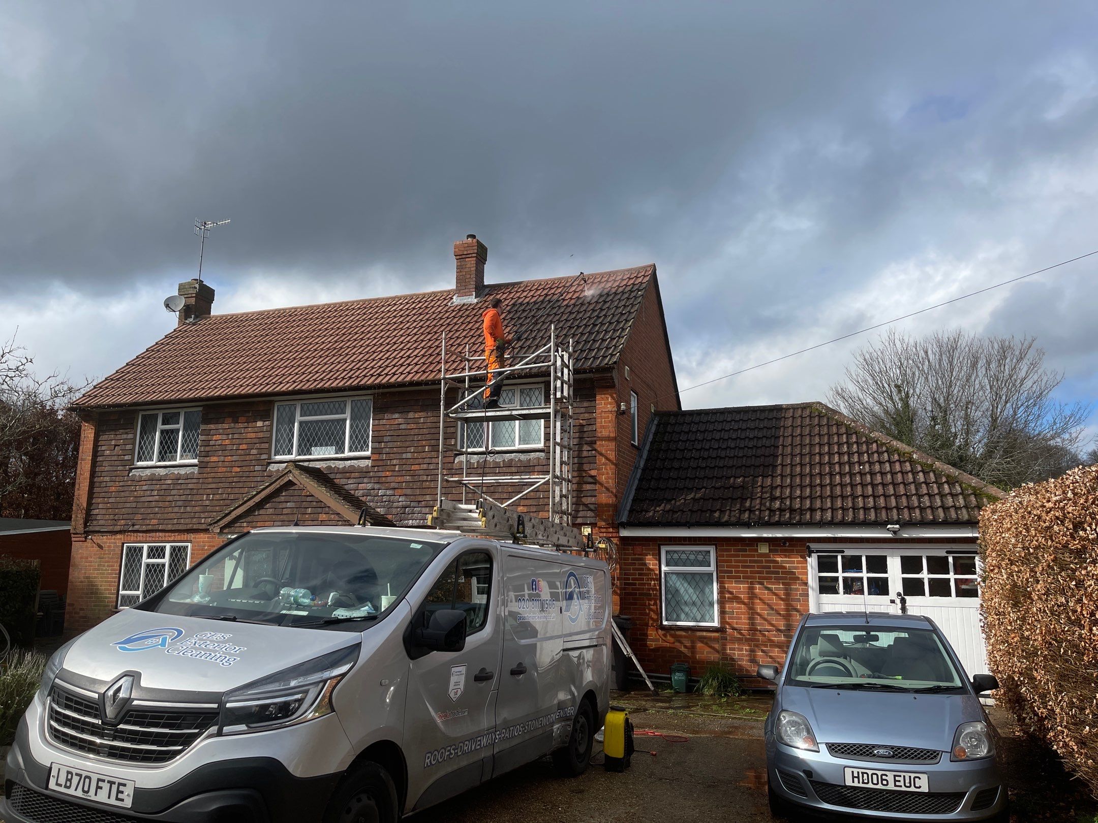 Roof Cleaning and Biocide Treatment using Honda 15lpm Low Pressure Washing Machine by Ges Exterior Cleaning ltd