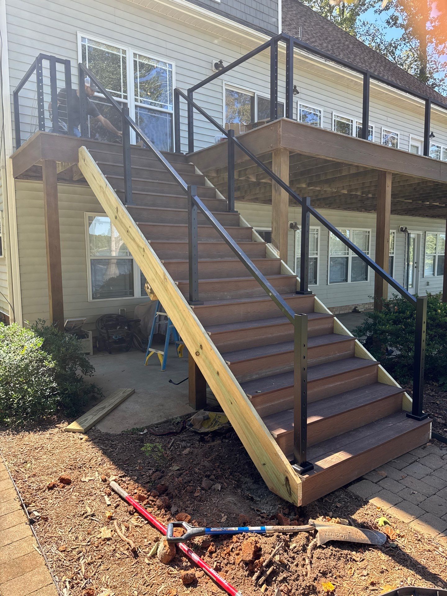 New Deck Stairs & Cable Railing Installed! by A Step Above Handy LLC 