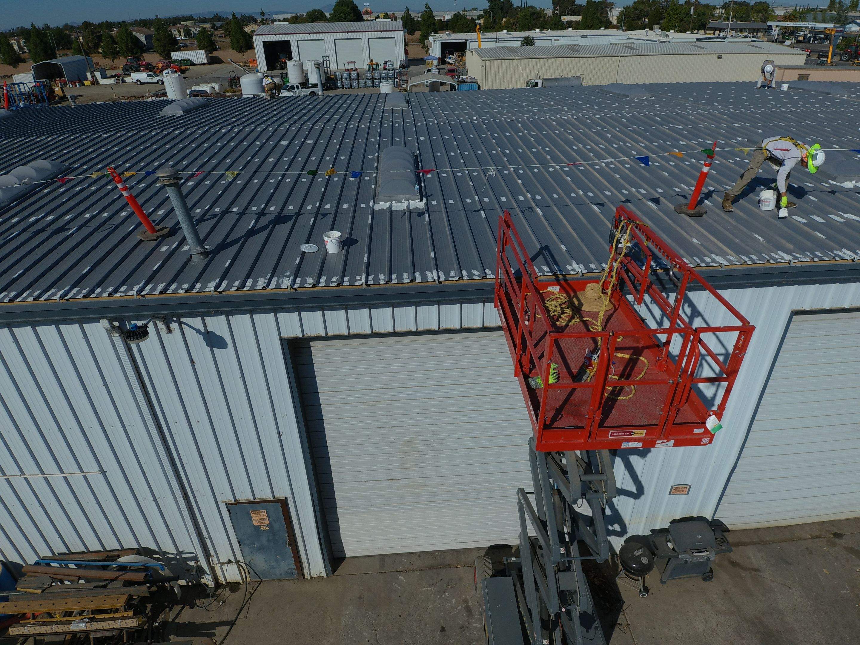 MR Roofing system using Conklin Benchmark/PUMA XL fabric and coating by Straight Edge Roofing Inc