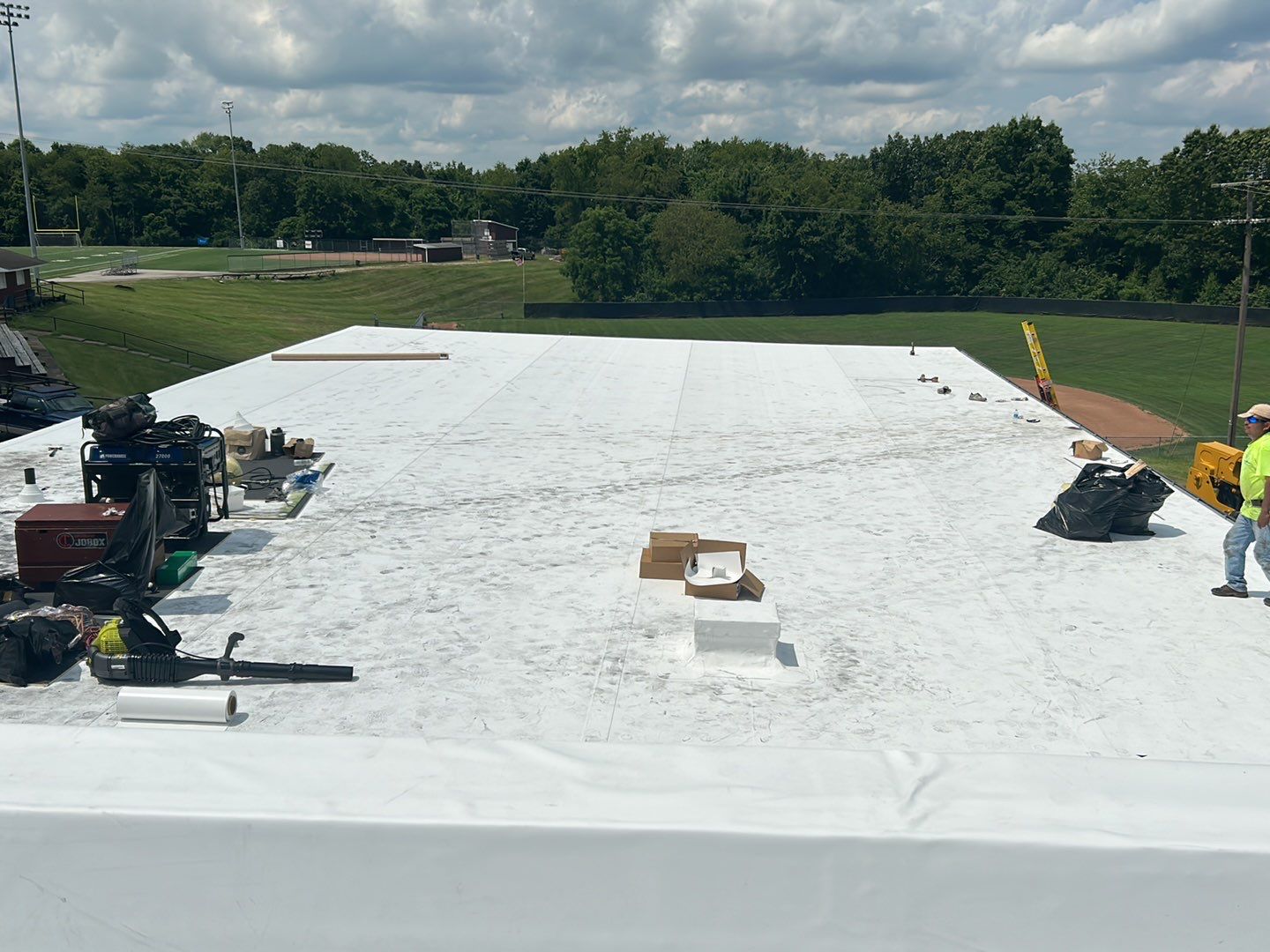 John Glenn High school Roof Install by Gold Star Roofing LLC 