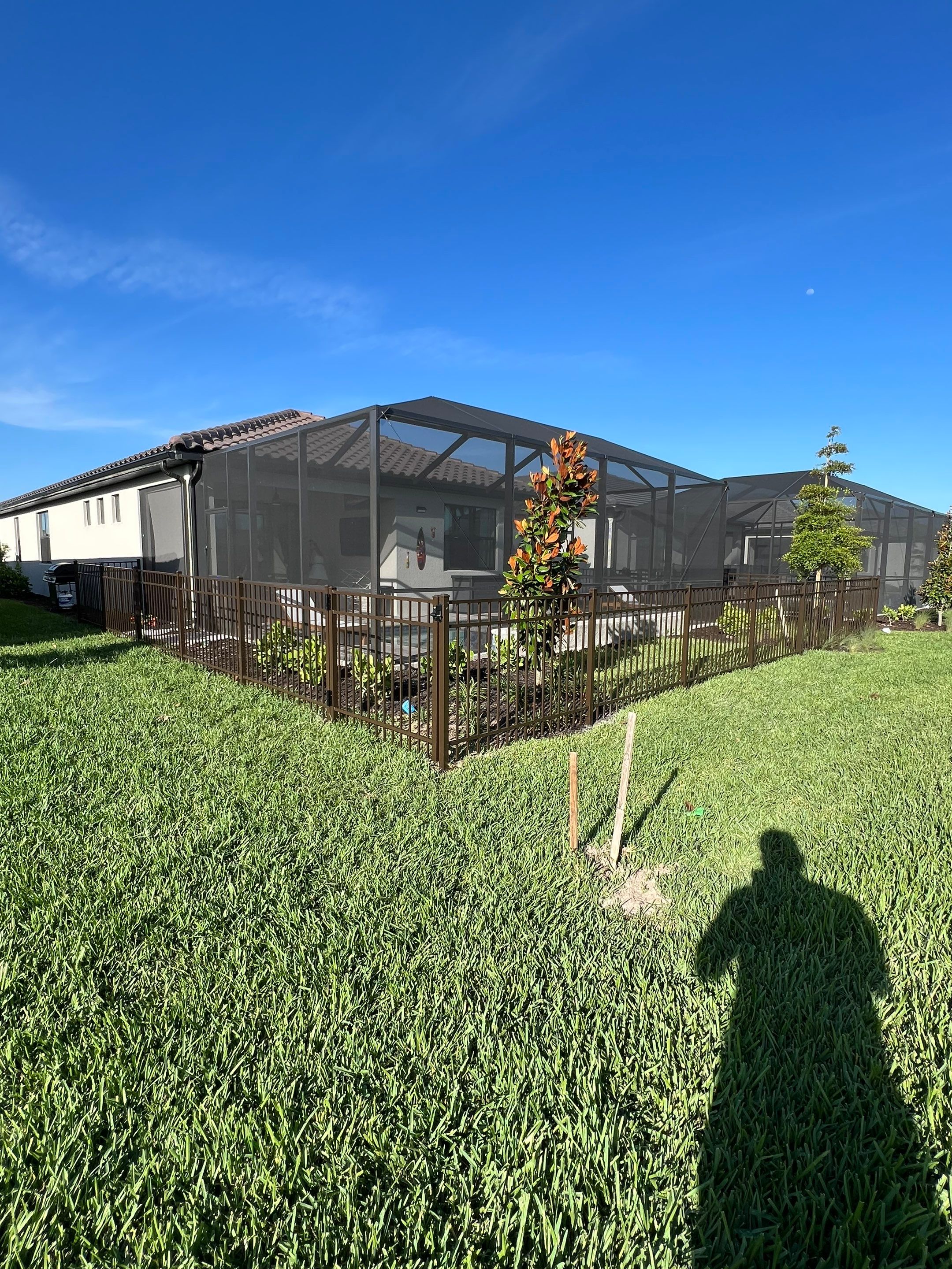 Aluminum Fence Installation using Bronze 3 Rail Aluminum Fence by Asap fence and gates, LLC