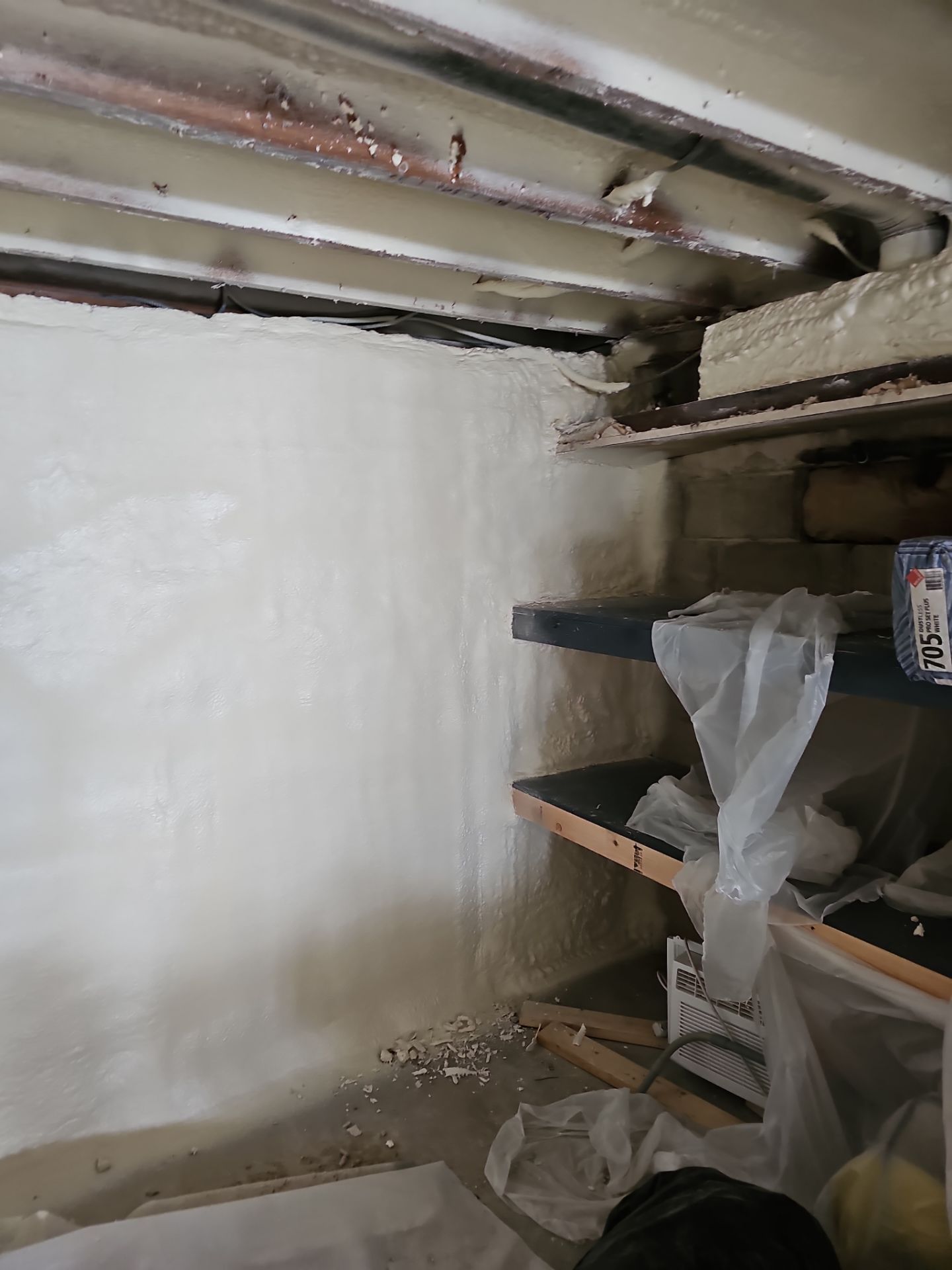 Basement Exterior Walls using Closed Cell Spray Foam by NYS Foam & Energy