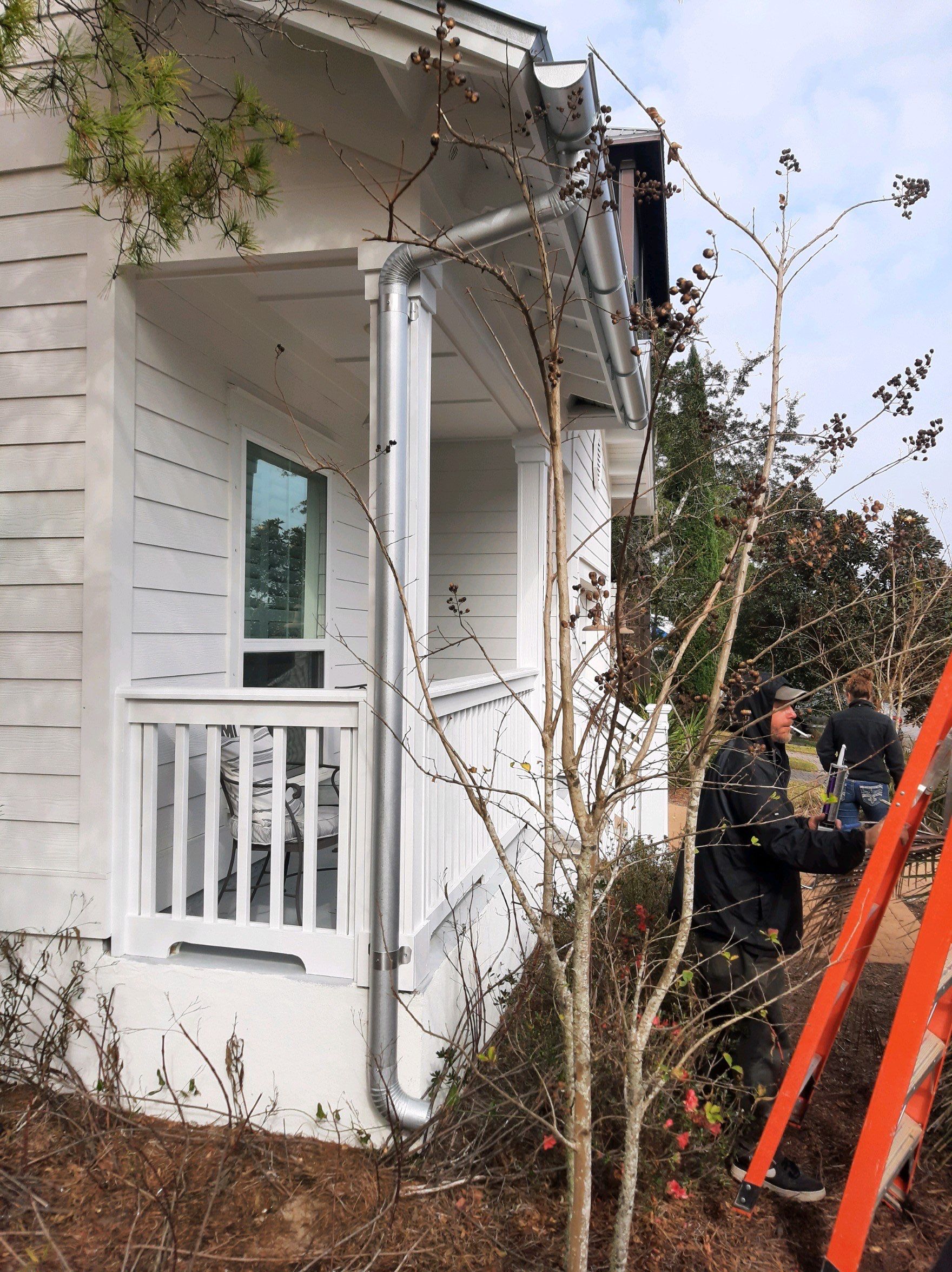 Gutter Installation using Galvalume Half Round Seamless Gutters by Gutter Professors