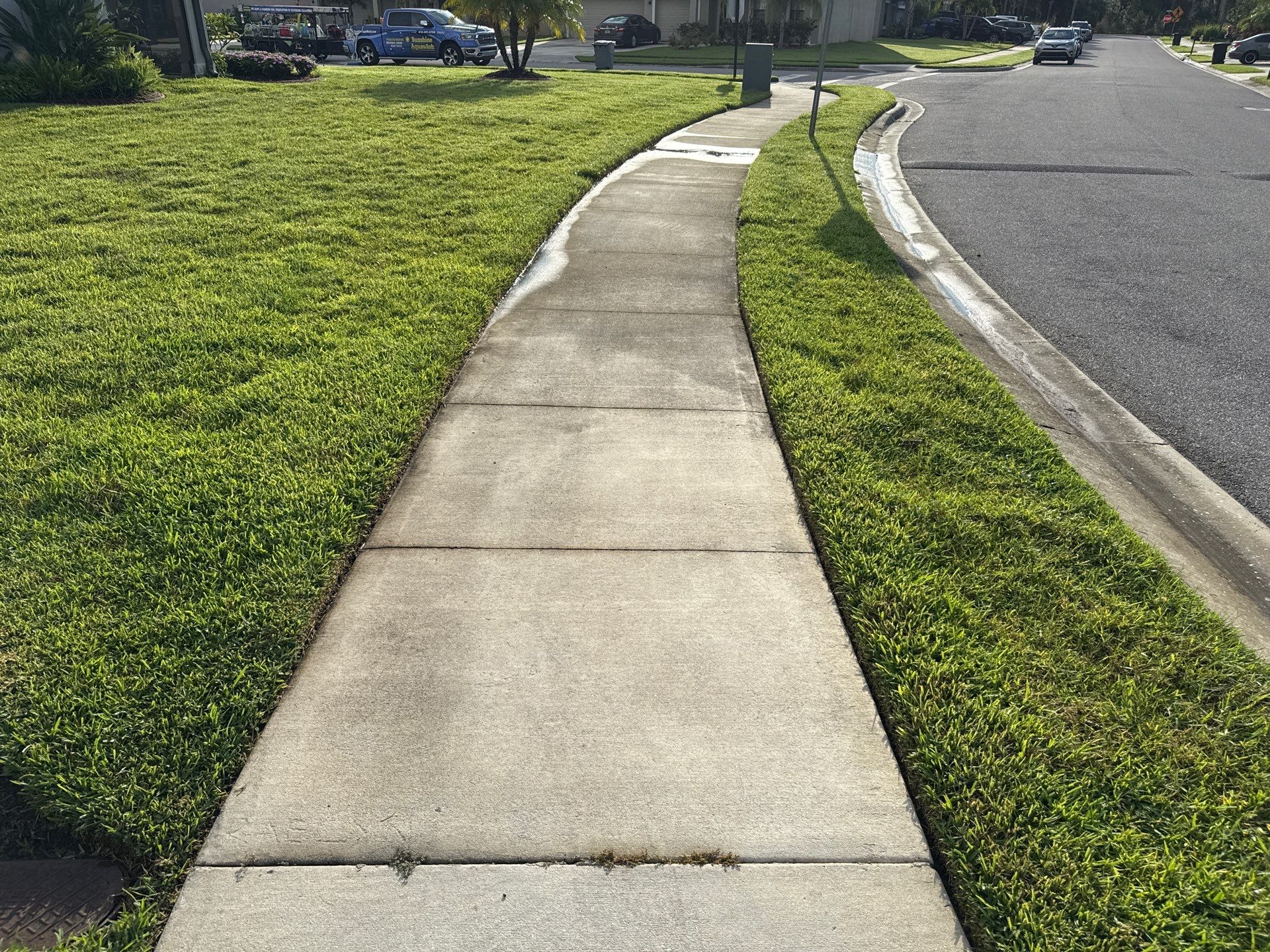 Large Corner Lot Concrete Cleaning in Old Mill Preserve – Palmetto, FL by Sunshine AquaWash