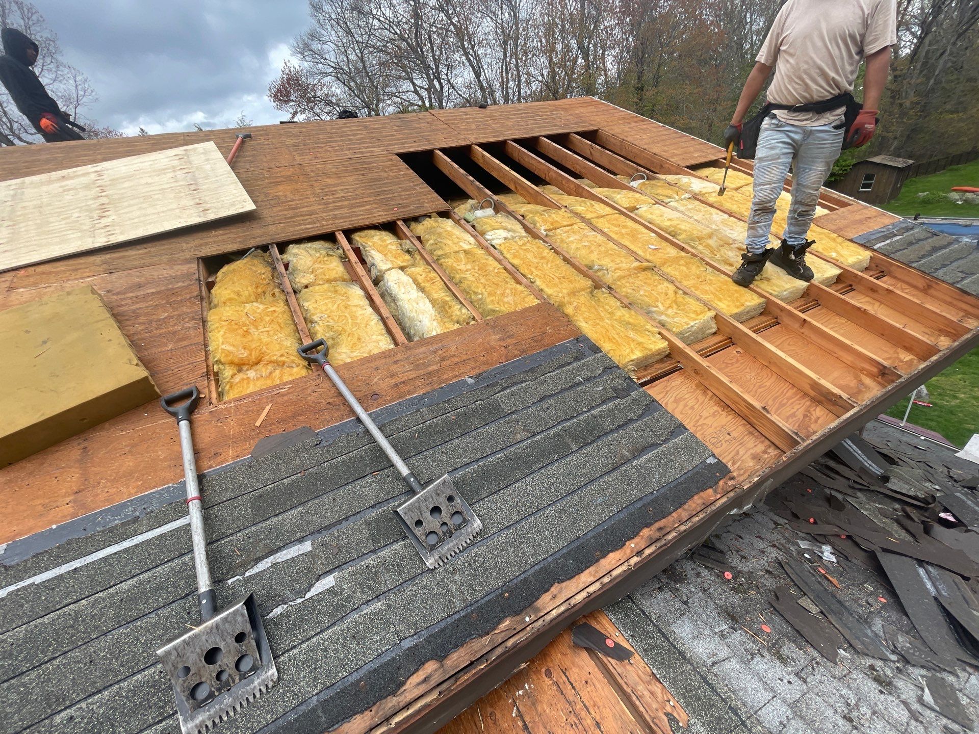 Residential Roof Replacement and Plywood Sheathing Repair in Torrington by A Plus Exterior