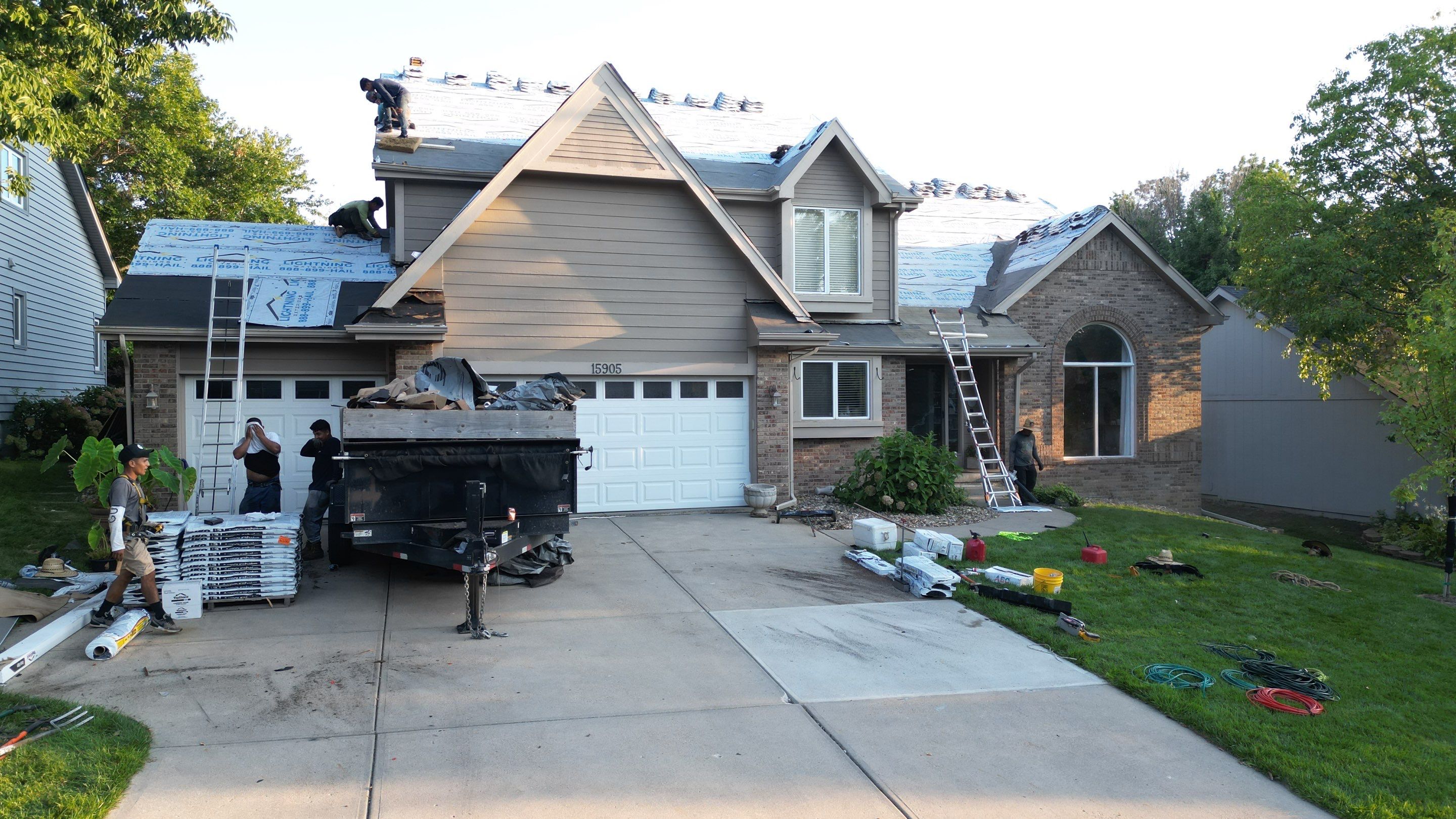 Residential Roofing Installation using IKO ArmourShake in Chalet Wood by Lightning Exteriors