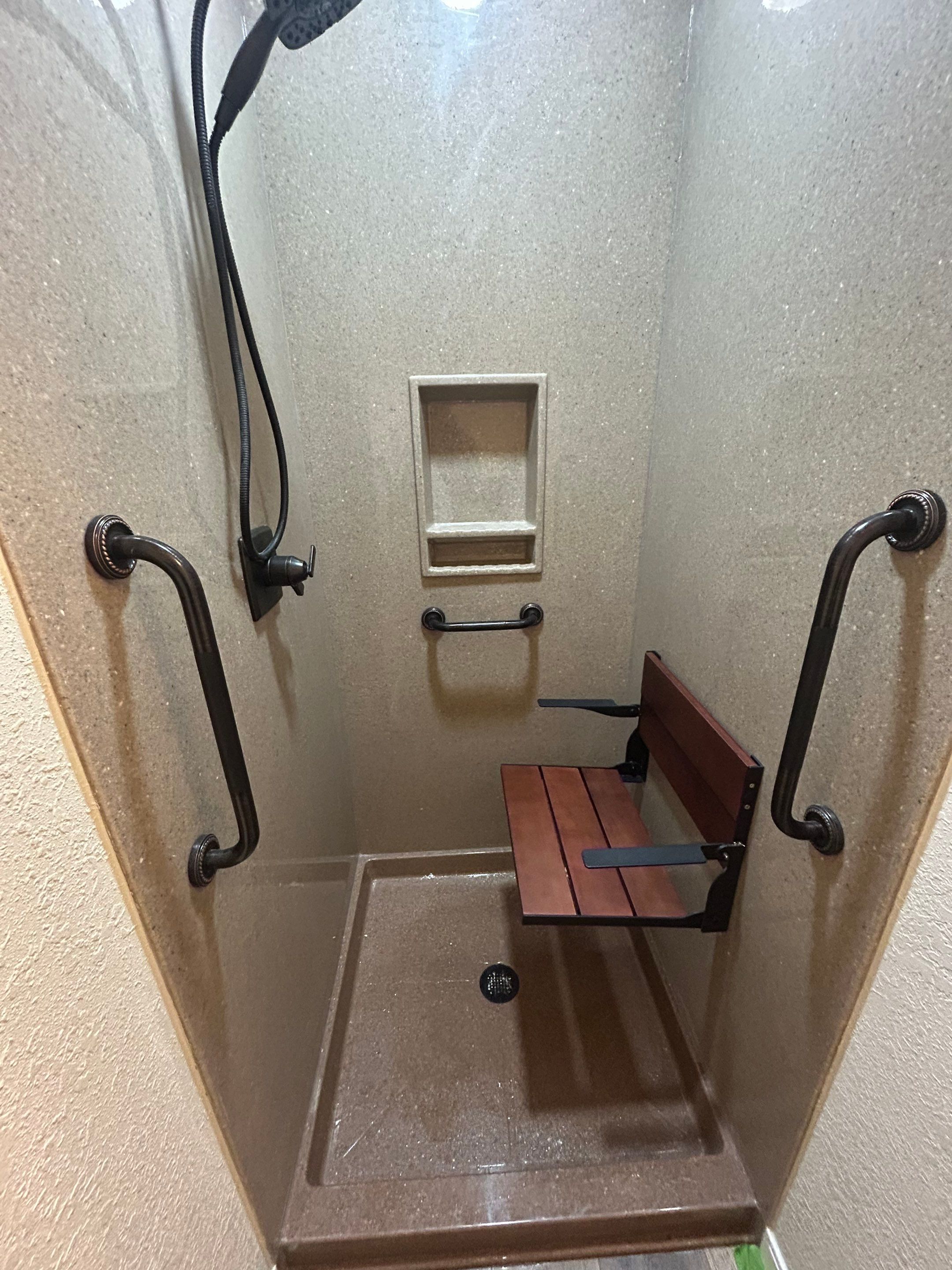 Shower Addition to Powder Room  by Center Point Renovations