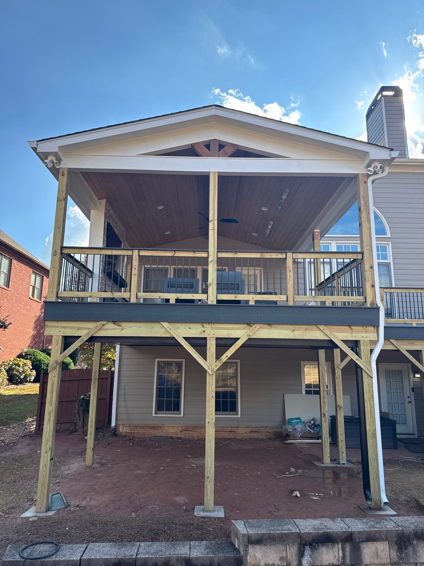 Custom Composite Deck and Covered Gabled Porch in Marietta by Swift Home Renovations