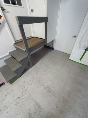 Pentwater Garage Epoxy Flake Floor Installation and Exterior Refinement