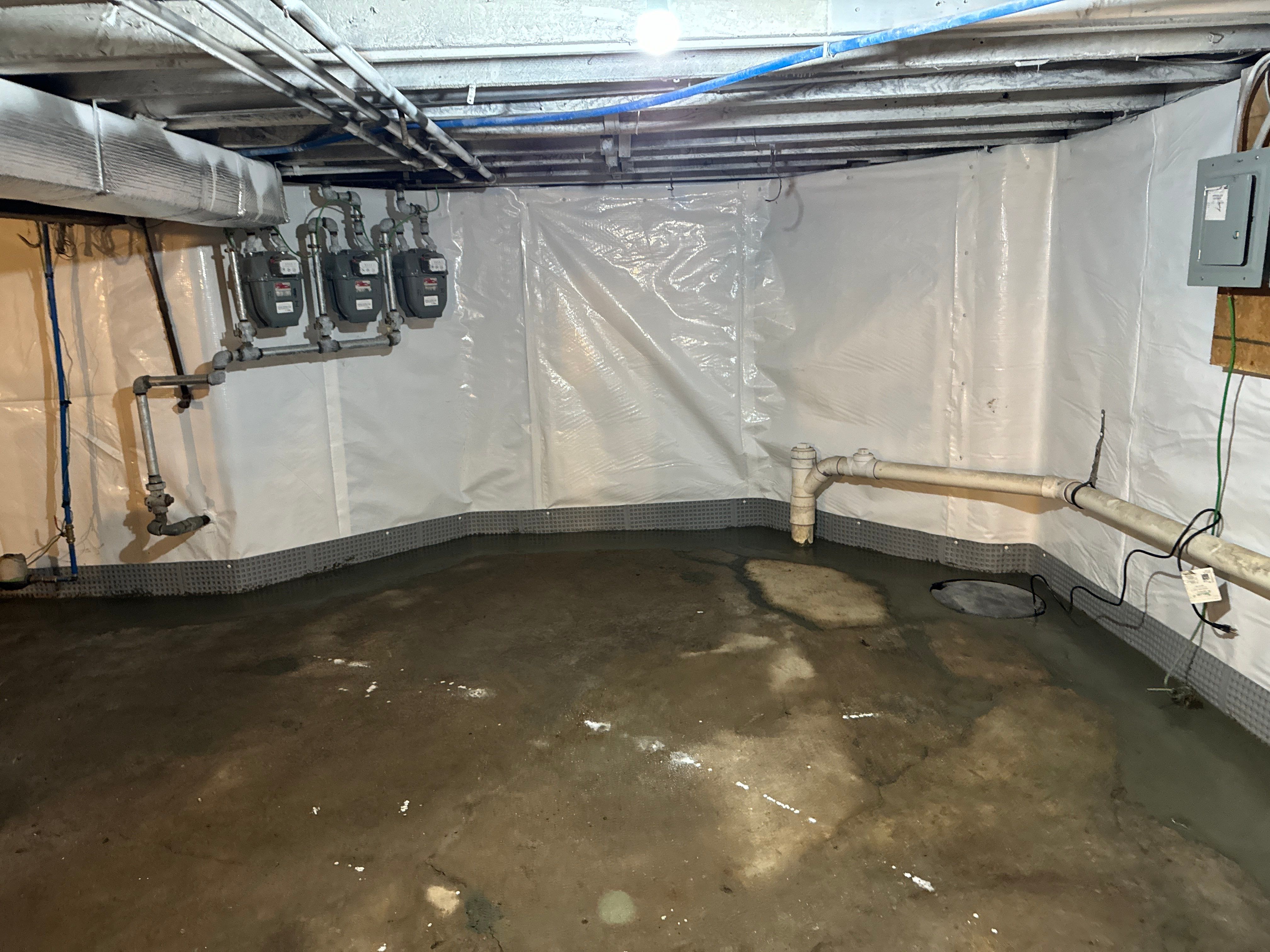 Interior French Drain & Wall Vapor Barrier in Newark, NJ  by Pure Service Pro, LLC 