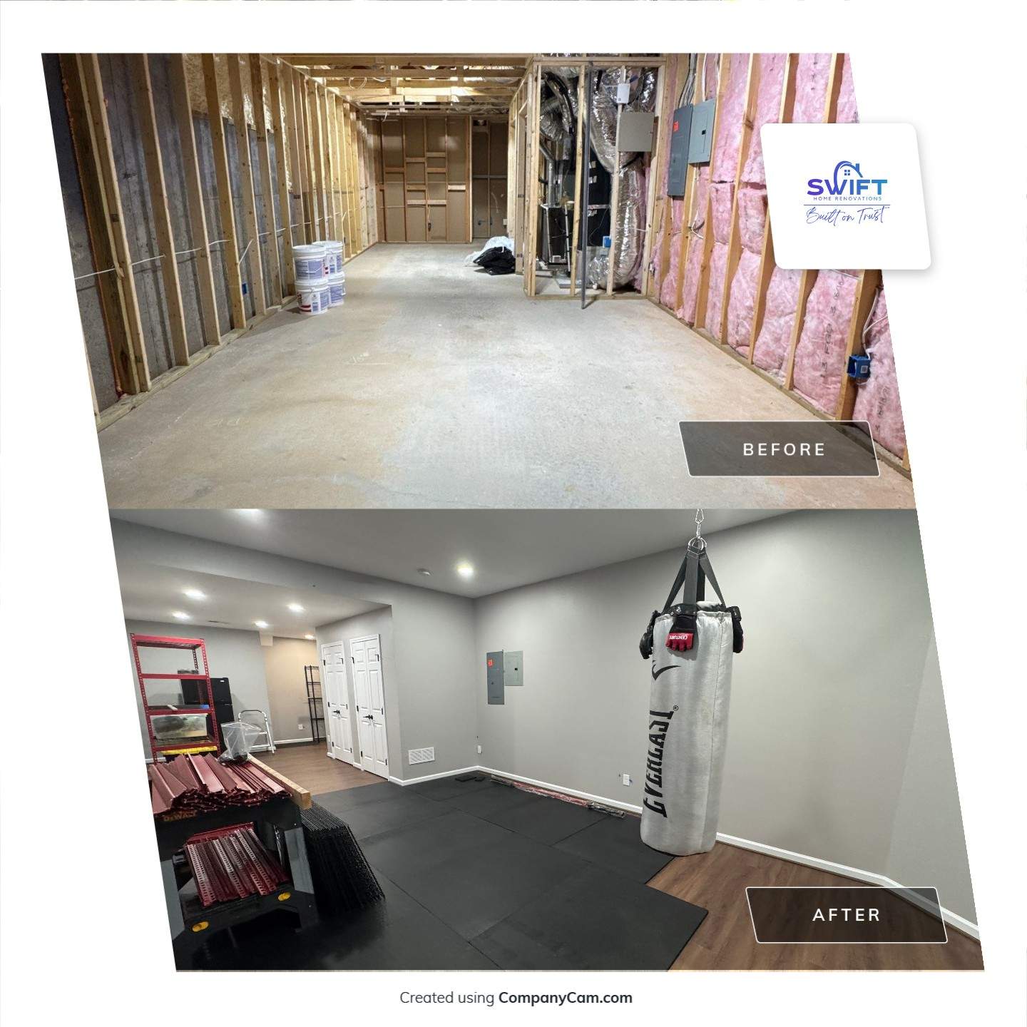 Finished Basement Remodel  by Swift Home Renovations 