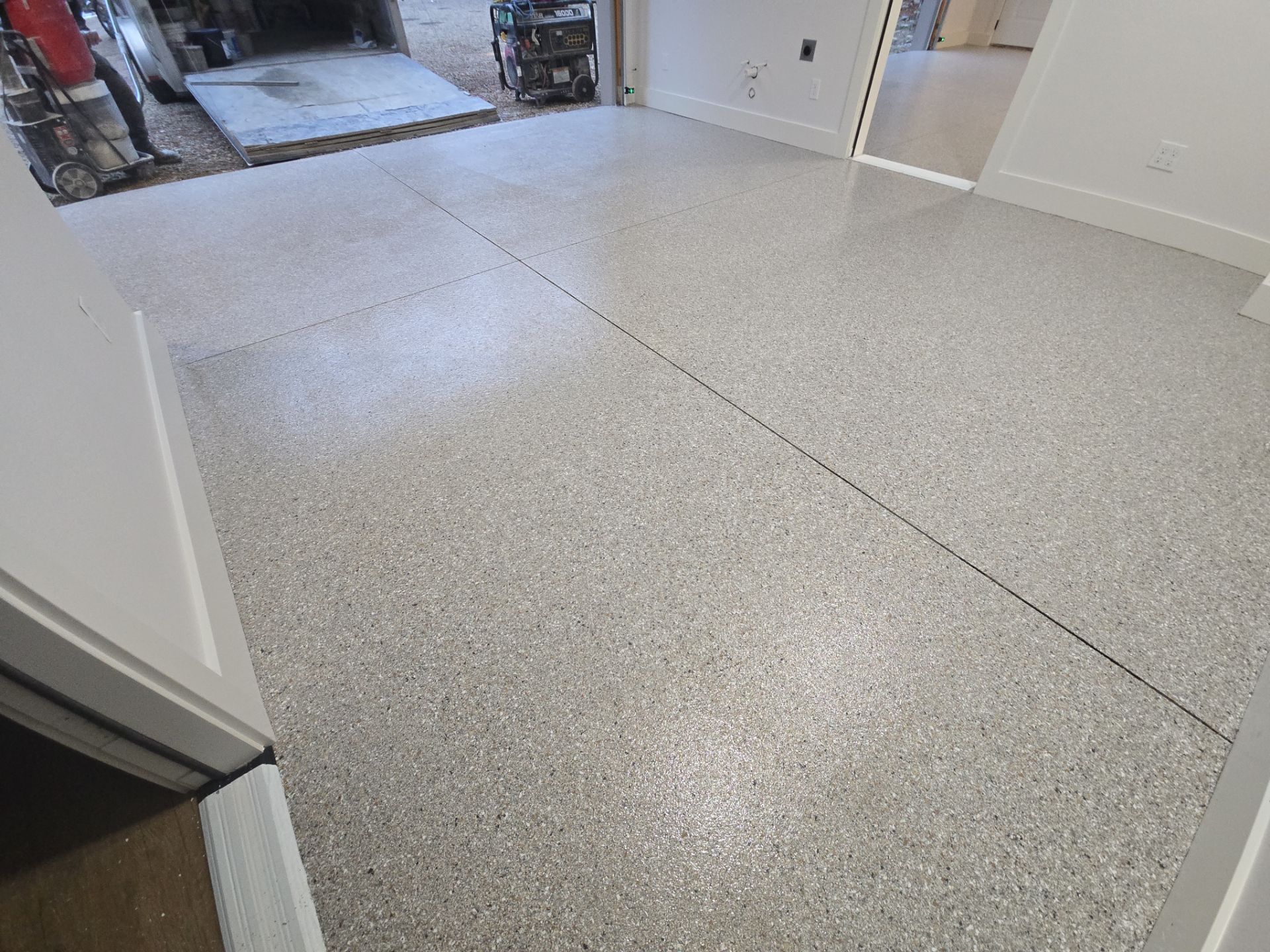 Garage Transformation using Claystone Hybrid by Croc Coatings, LLC