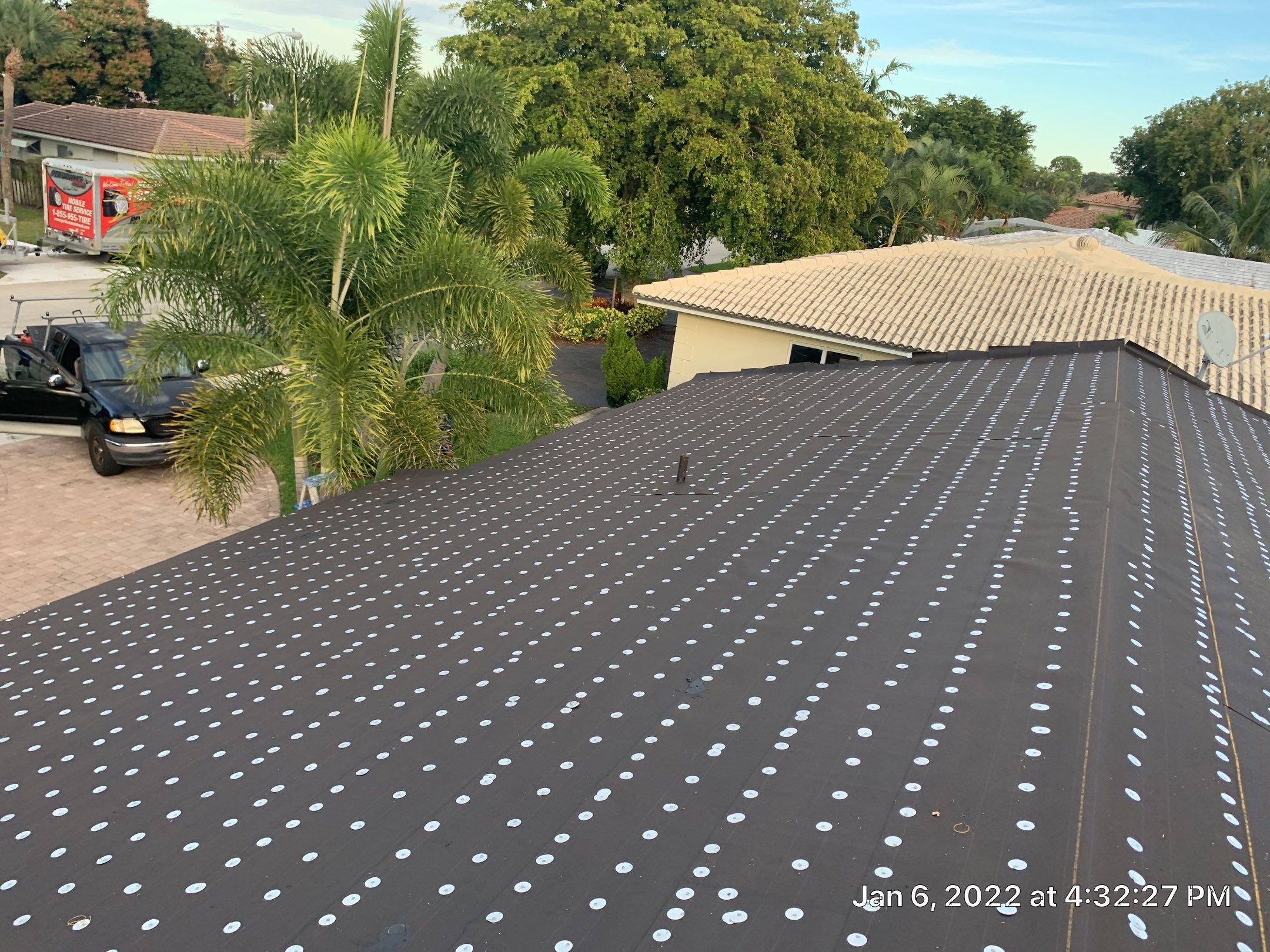 Residential Roofing Installation using 1" Nail strip metal roof by BLUES BROTHERS ROOFING