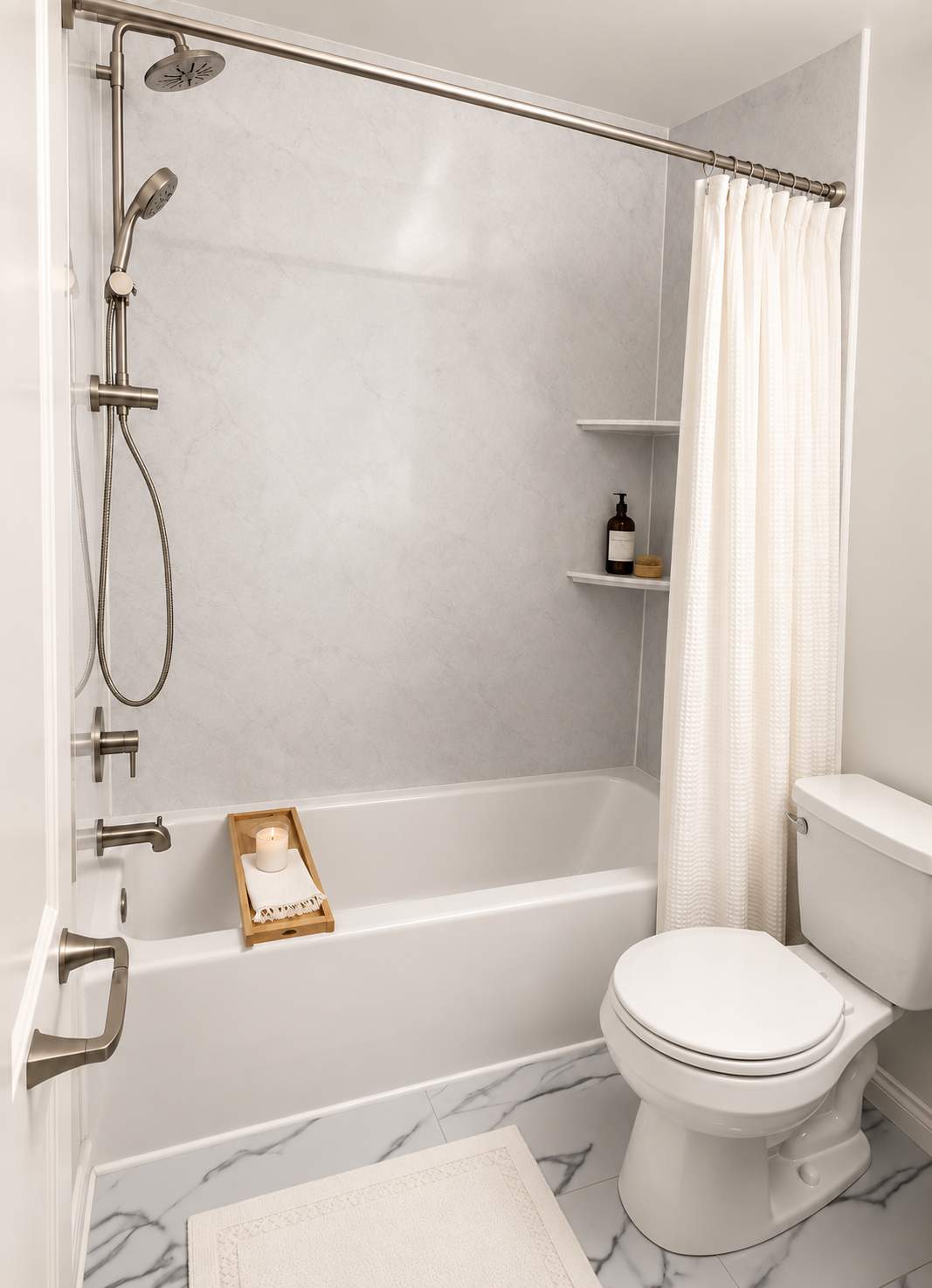 Bright Marble-Inspired Bathroom Remodel - Beltsville, MD by Remodel Now