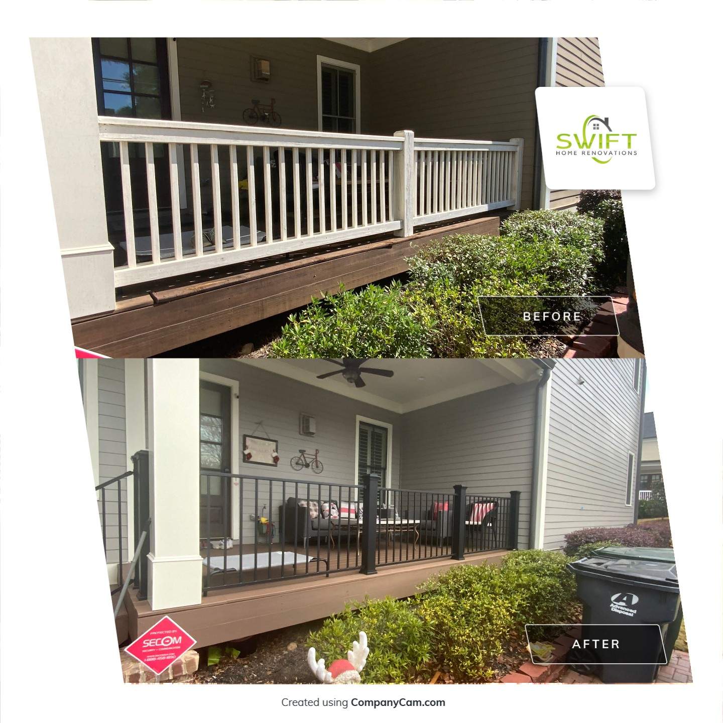 Modern Black Metal Railing and Composite Deck Upgrade in Norcross by Swift Home Renovations