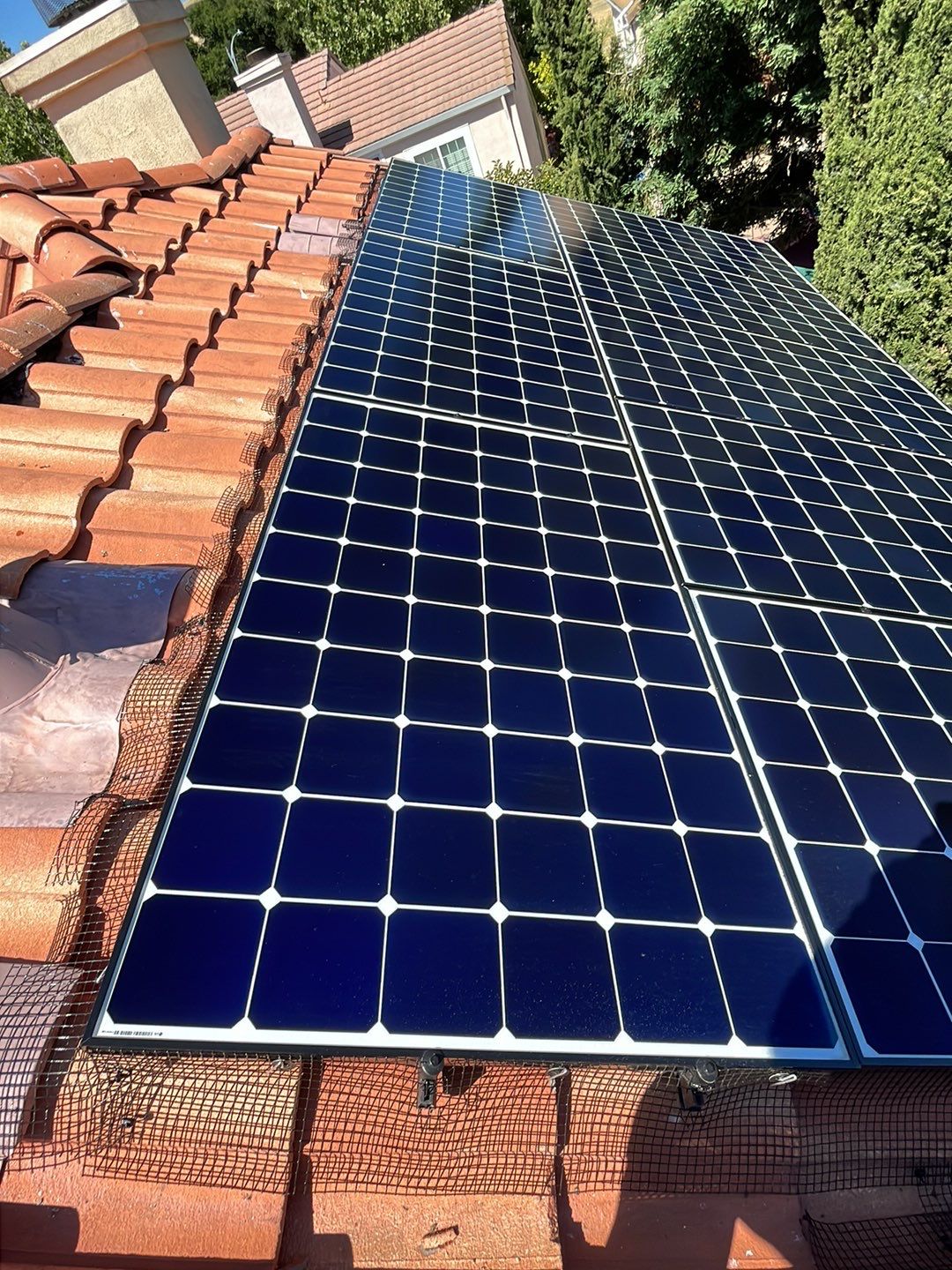 Solar Panel Bird Proofing using Critter Guard Mesh by All One Solar Shine