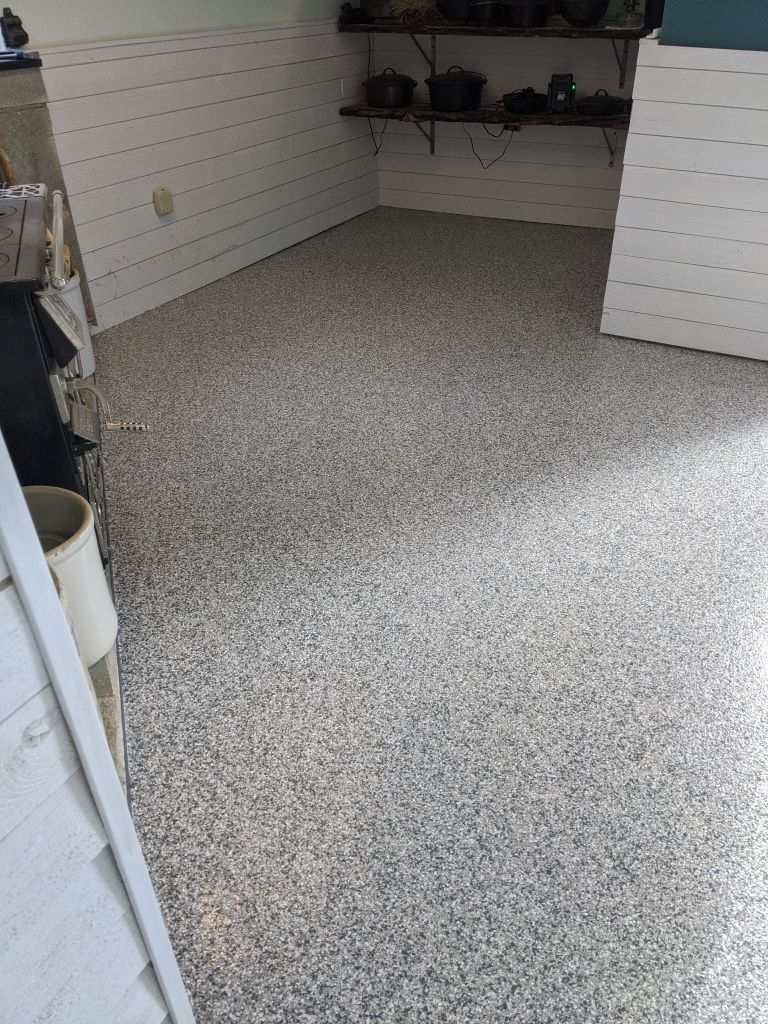 Garage Transformation using Slate Stone and the Penntek Evolution System by Croc Coatings, LLC