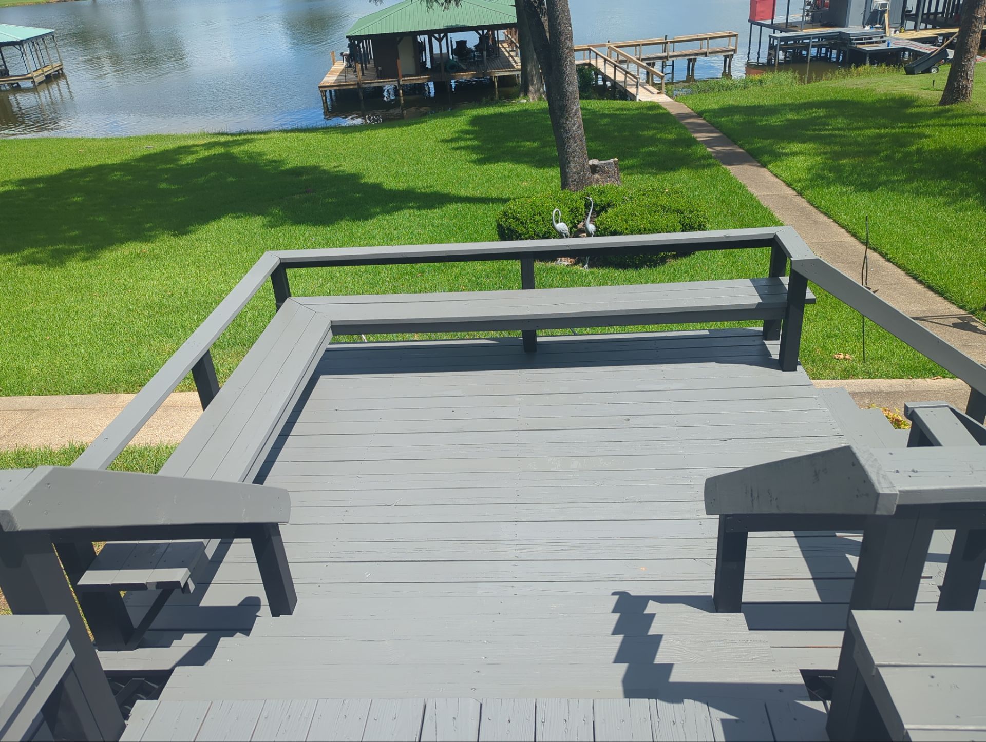 Lake House Deck Restaining in Flint, Texas by Quality Coats Painting