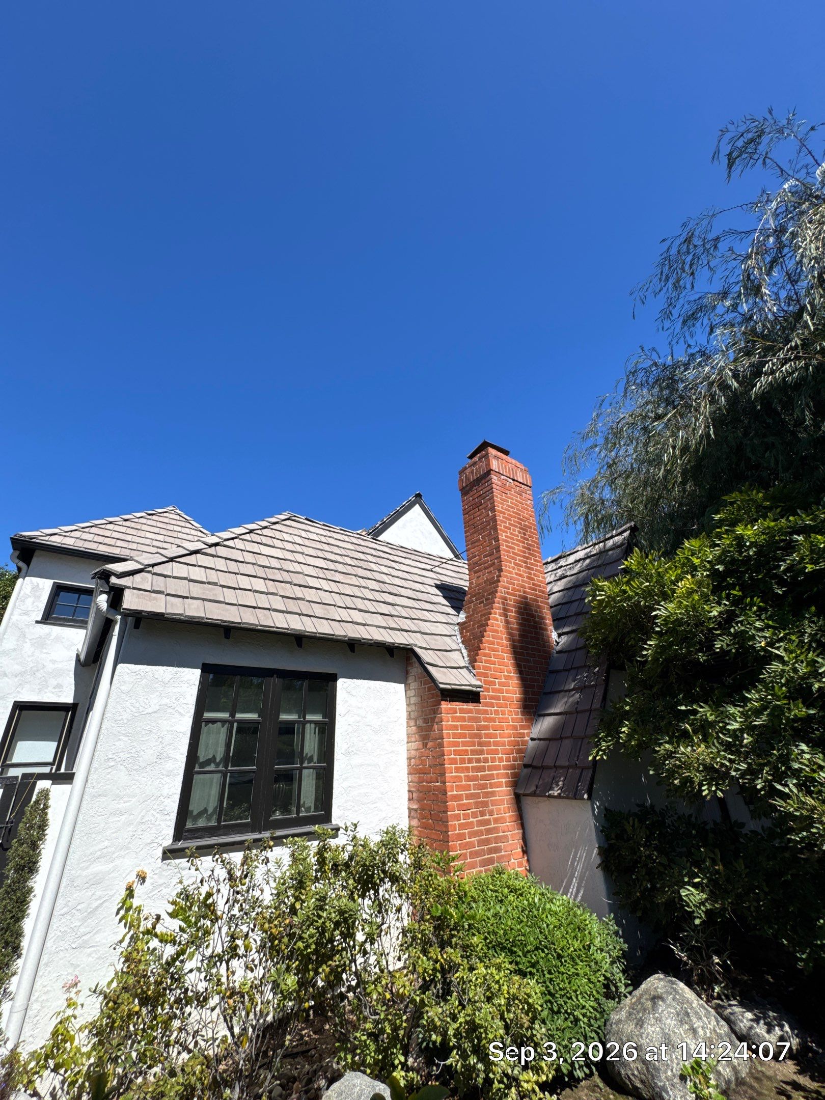 Composite Shake Roofing and Custom Chimney Cricket Installation in San Diego by Westmark Roofing
