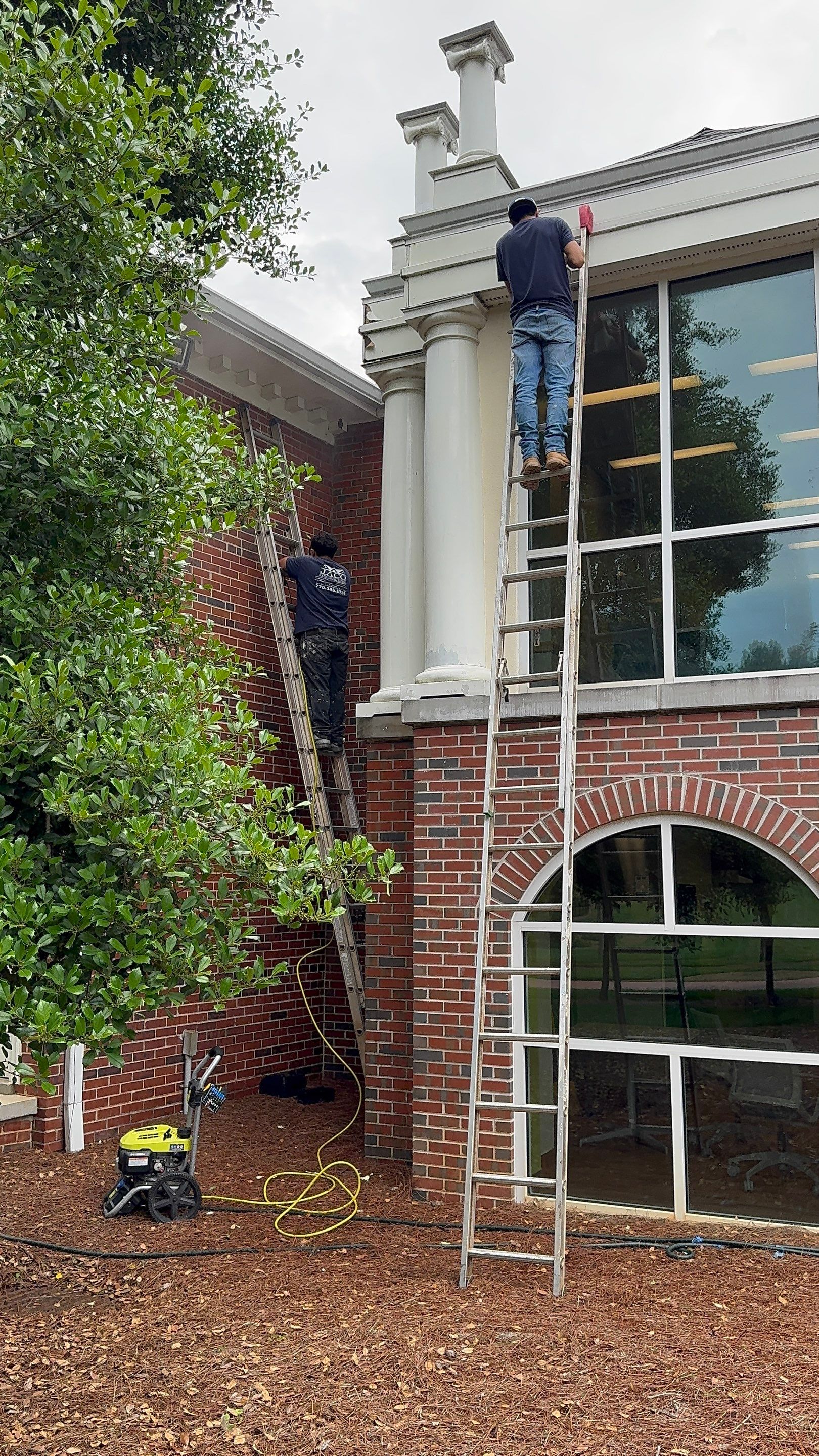 Architectural Column Restoration and Exterior Painting in Oxford by PGP Surface Solutions, LLC