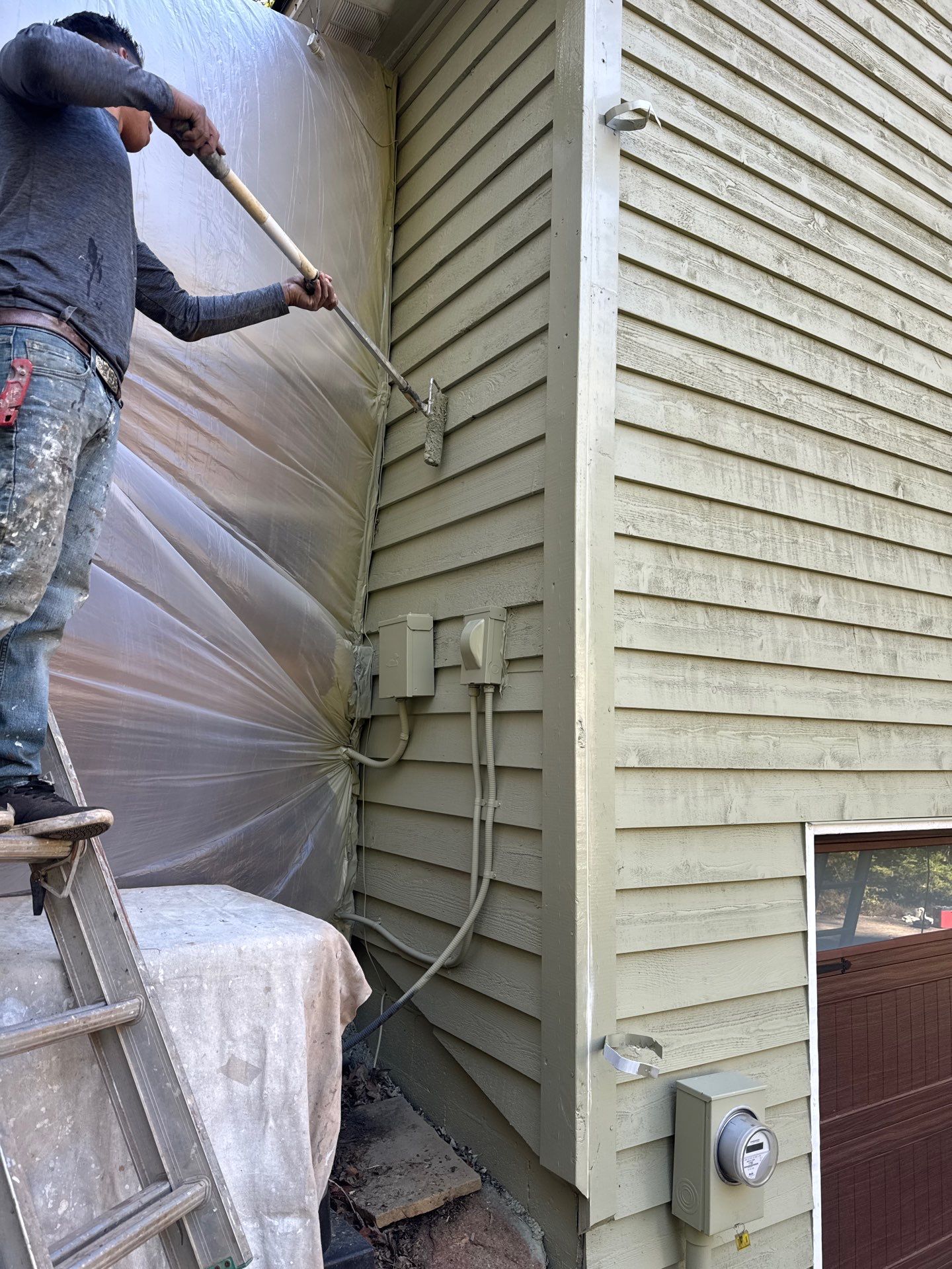 Exterior Painting using Sherwin Williams WoodScapes  by Nelson Exteriors 