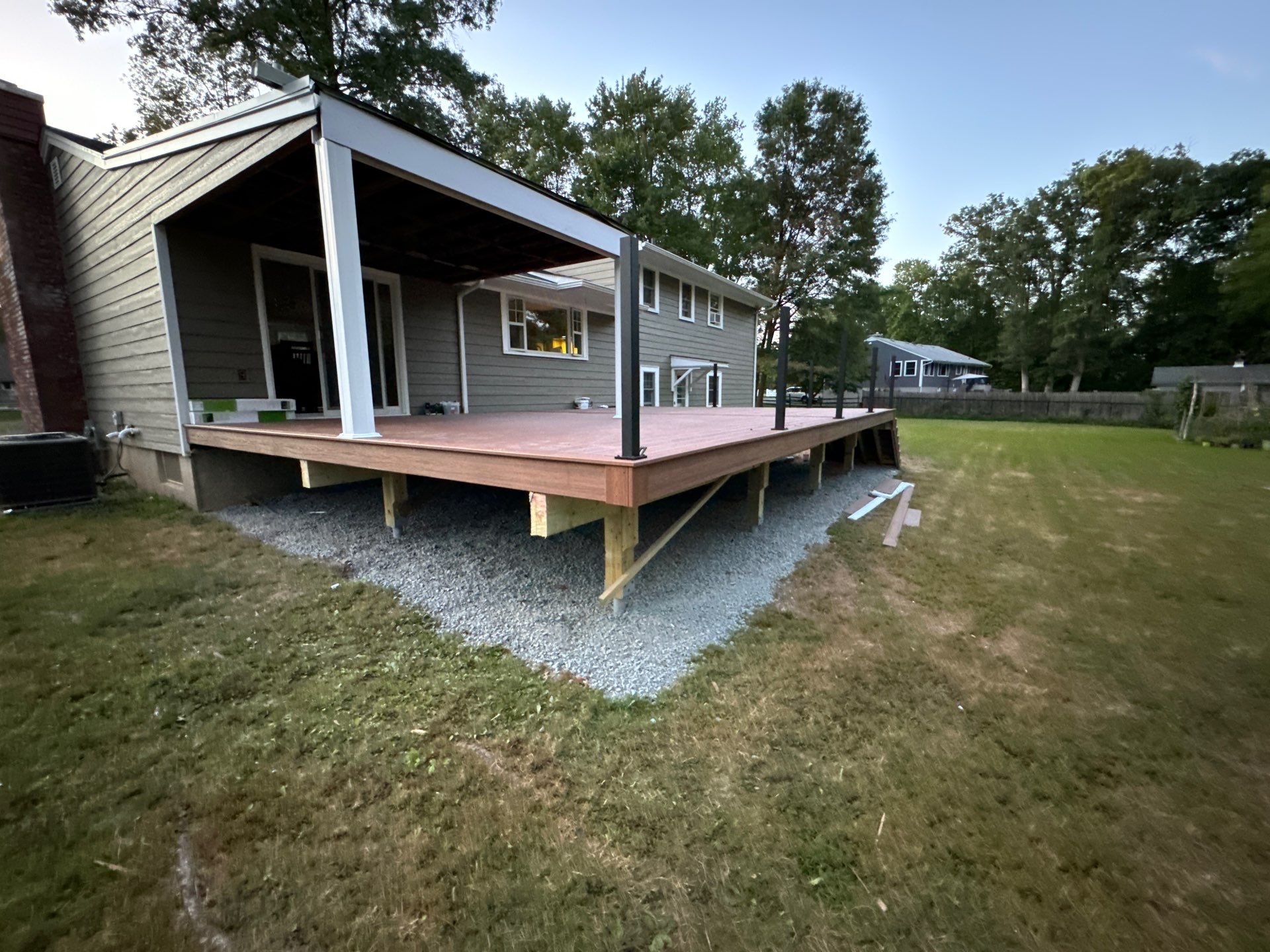 New Deck using Trex Tiki Torch  by deck guardian