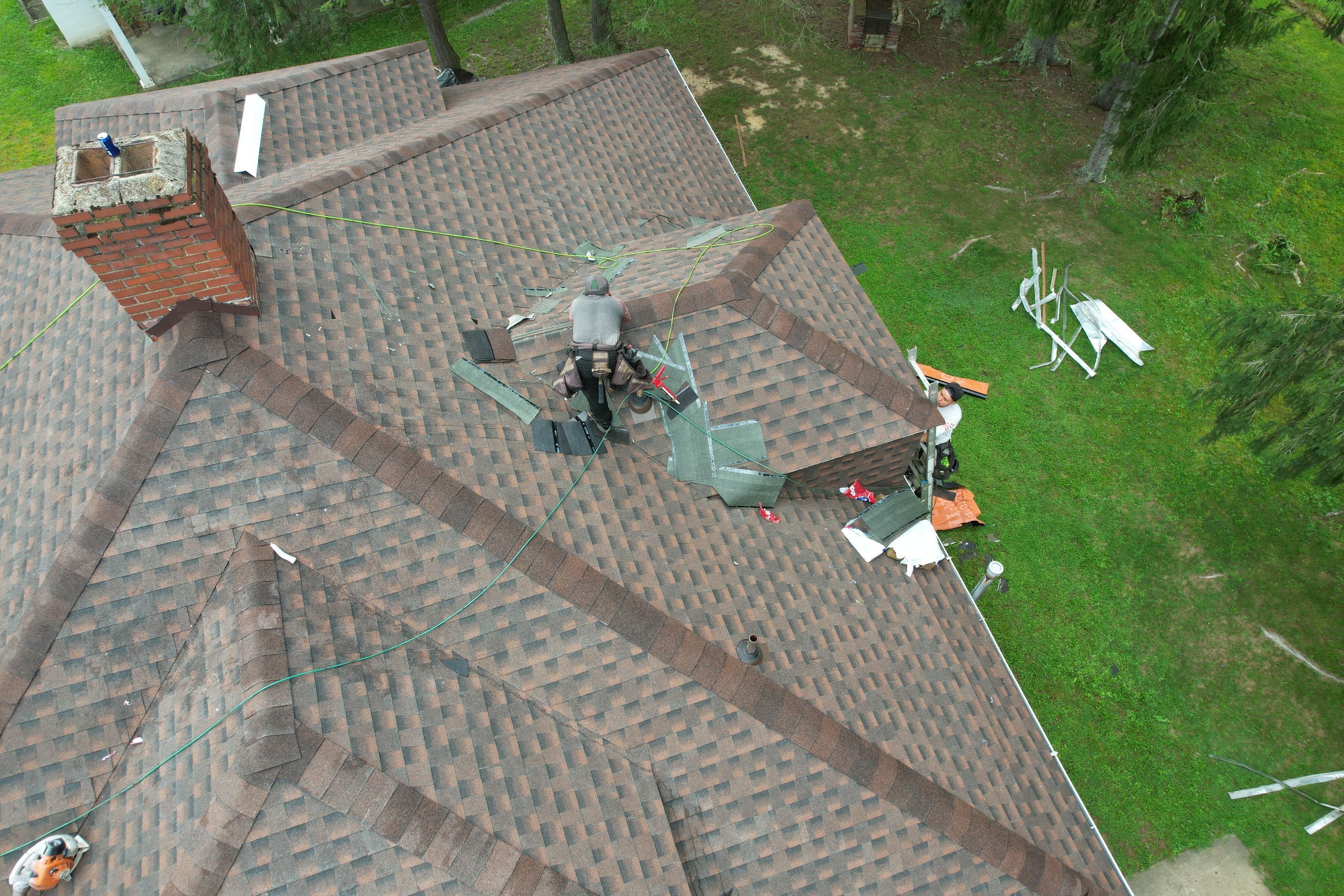Residential Roofing Installation using GAF TImberline HDZ Hickory by Rainstoppers Roofing