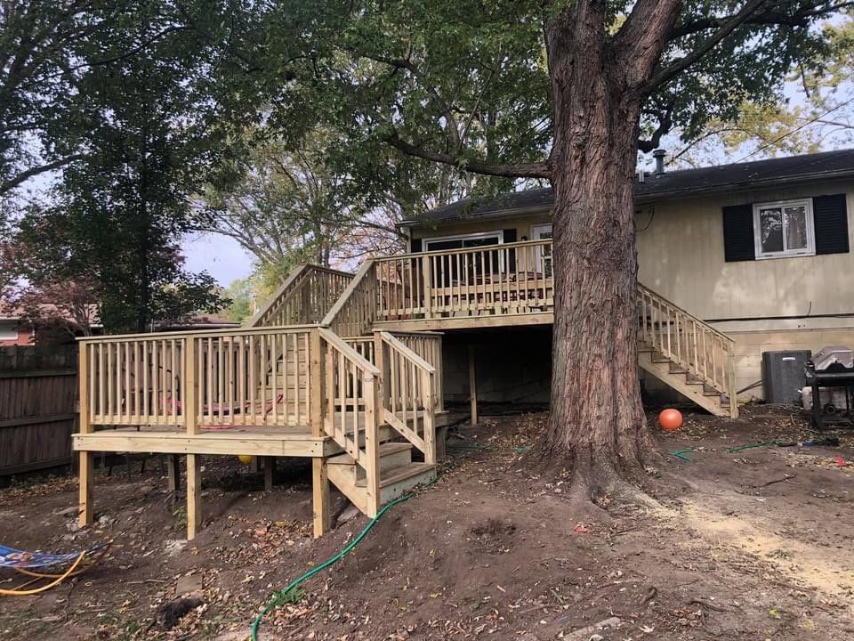 wood deck using treated lumber by Kraz Construction