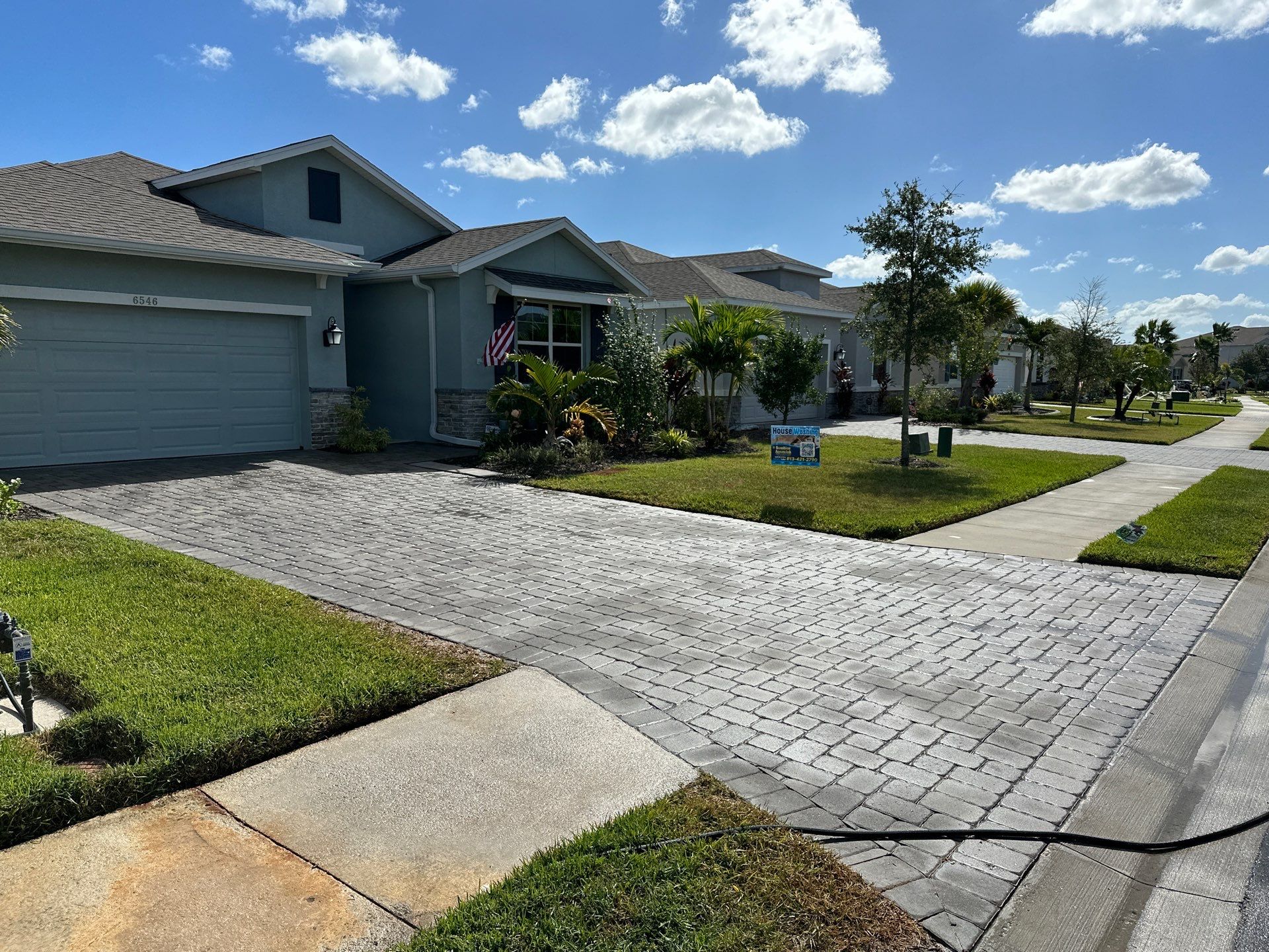 House Wash & Paver Driveway Cleaning in Trevesta Community, Palmetto, FL | Sunshine AquaWash by Sunshine AquaWash