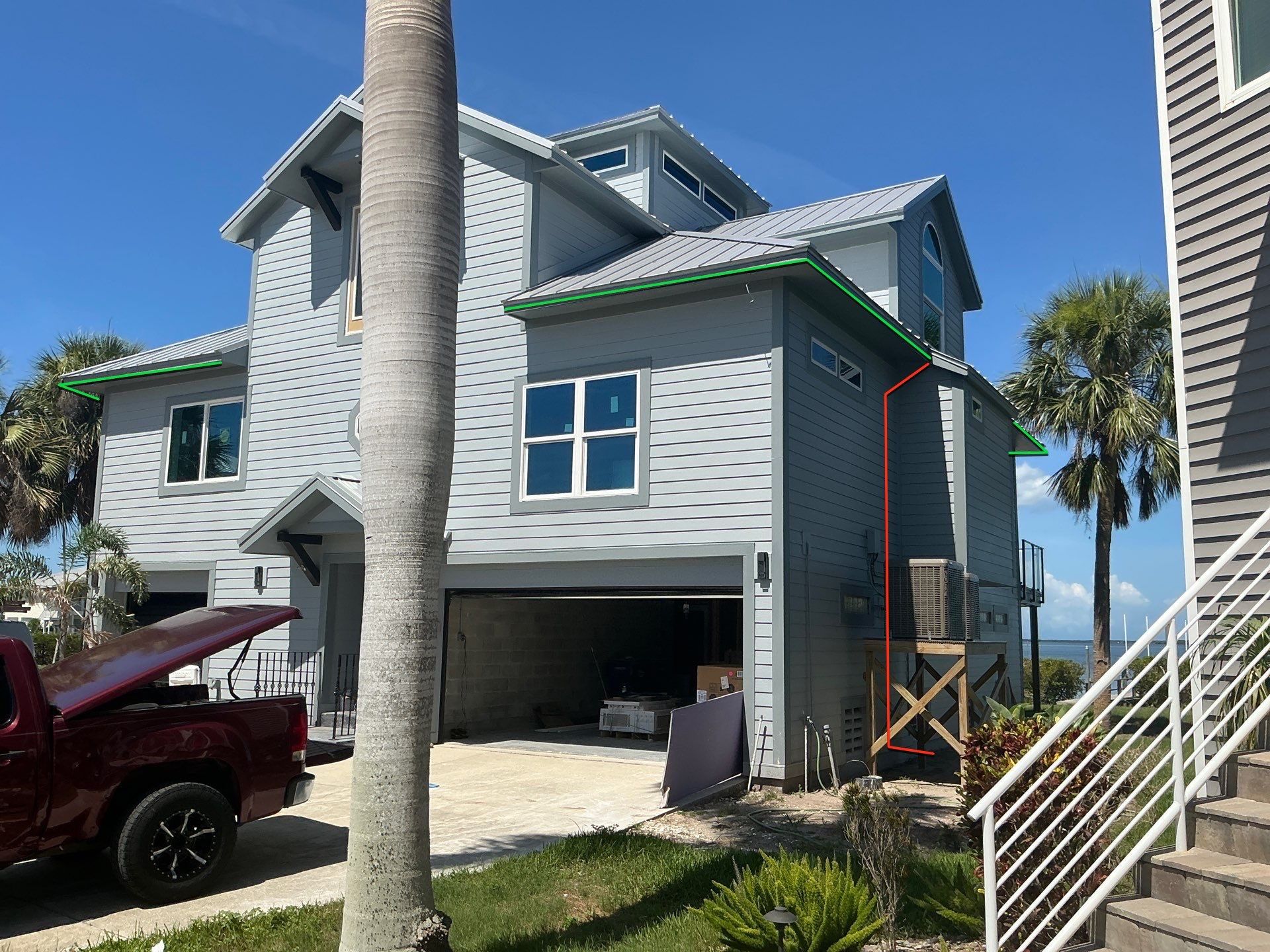Downspout Installation Dove Grey Palmetto FL by Gutter Professors