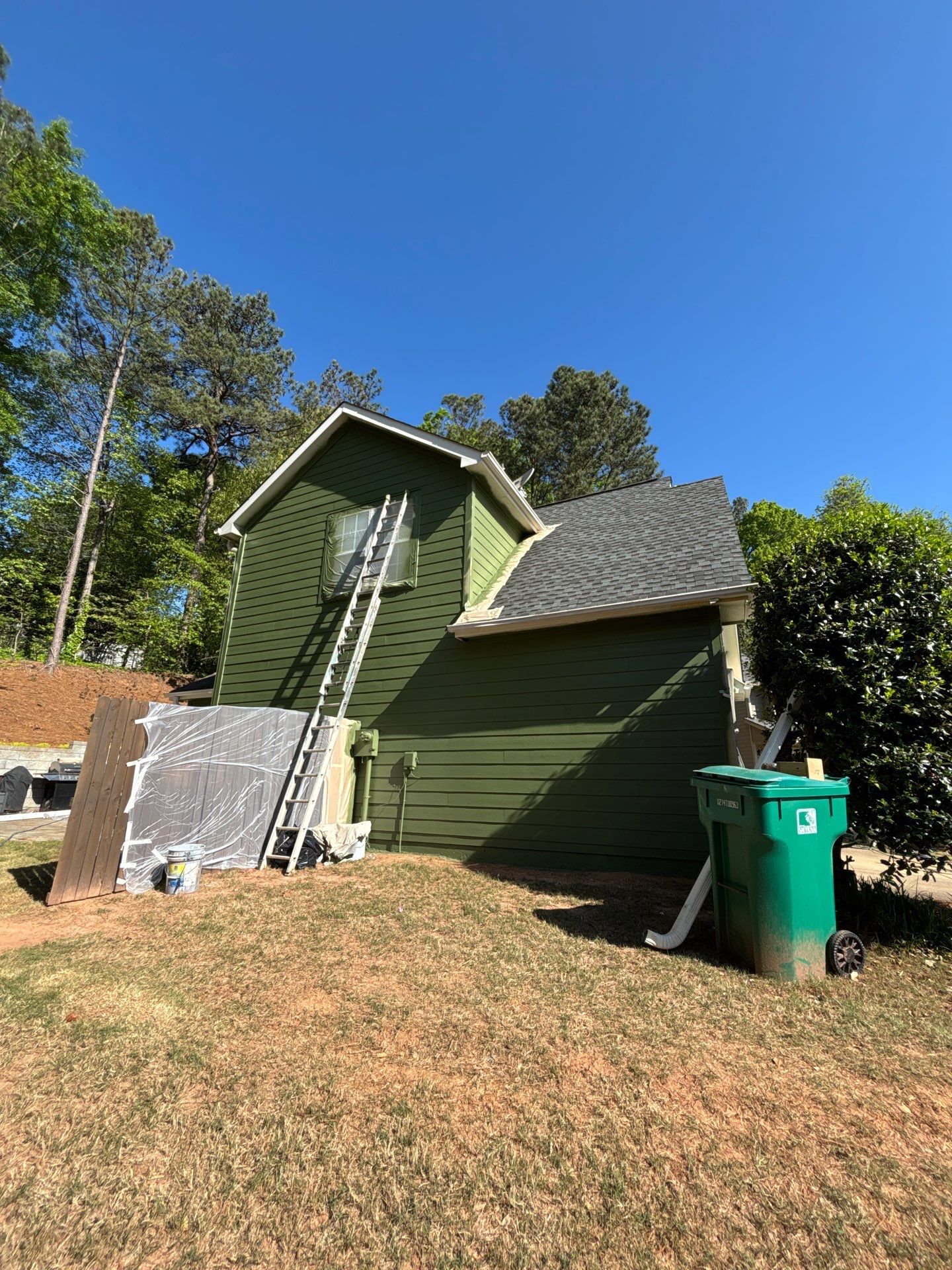 Green Exterior Paint and James Hardie Siding Transformation in Smyrna, GA by Nelson Exteriors 
