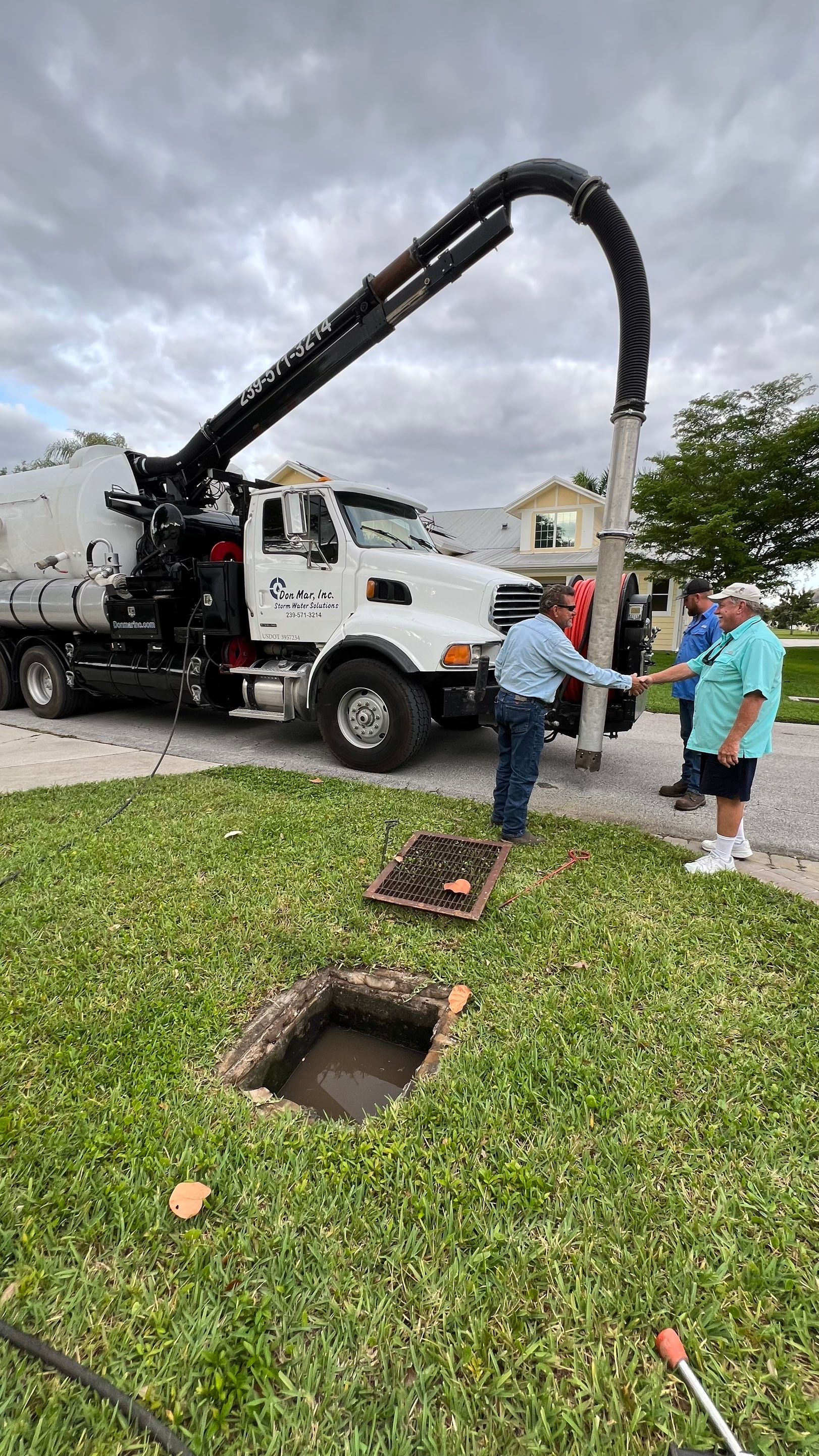 Naples Private Airport Community Catch Basin Cleaning by APS Power & Water