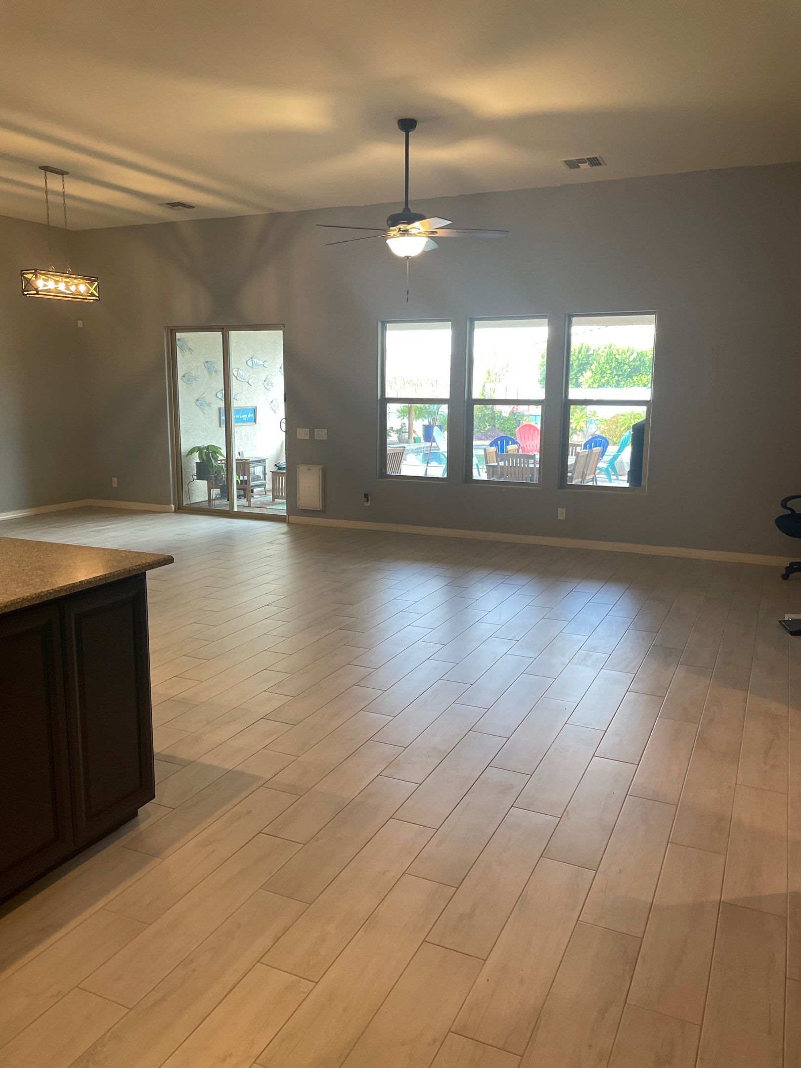 Wood Look Tile Floors and an Extra Large Shower  by Footprints Floors of Chandler 