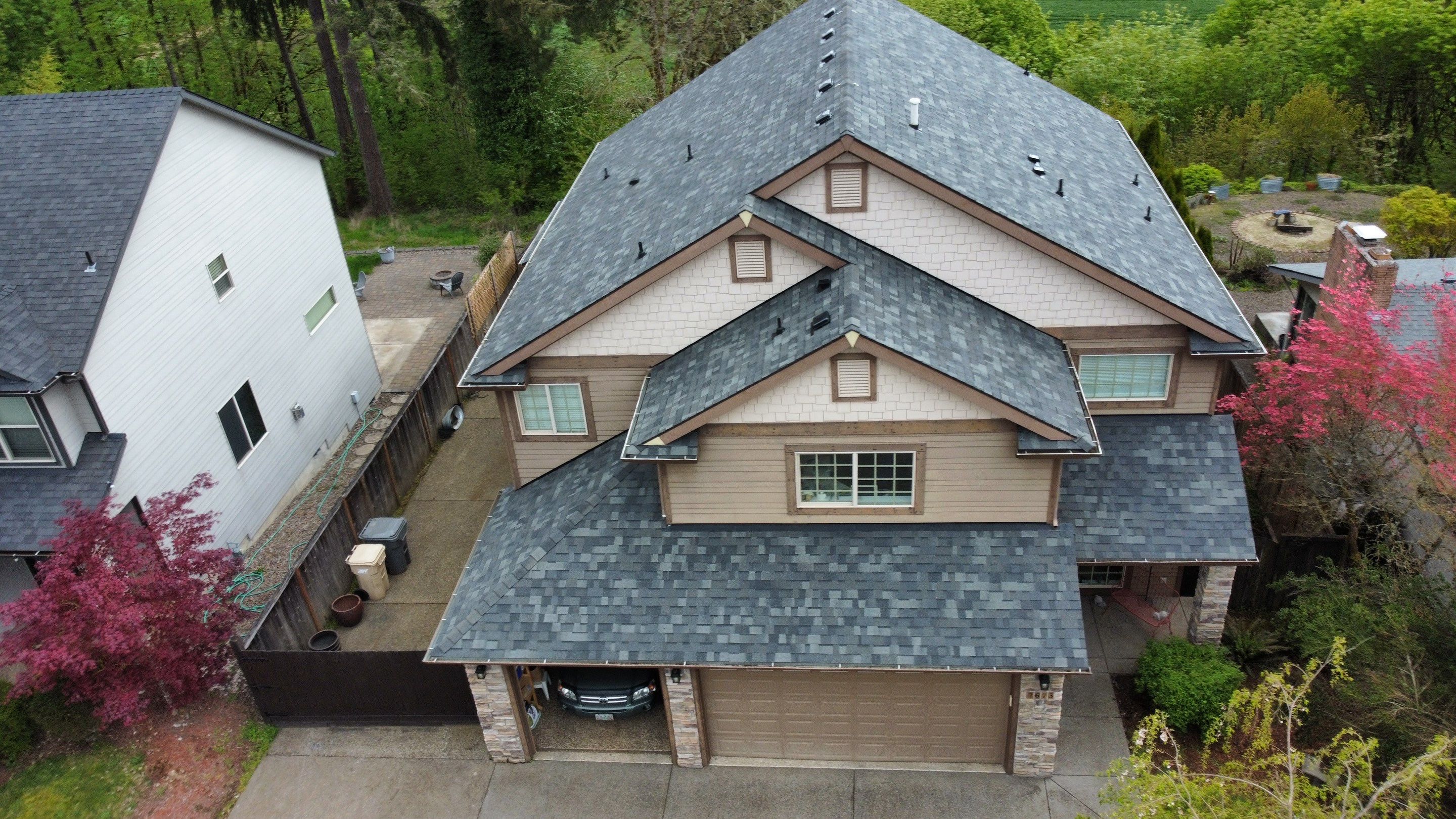 Residential Roofing Installation using Malarkey Vista AR Shingles (Color: Storm Grey) by Orezona Building & Roofing Company, Inc.