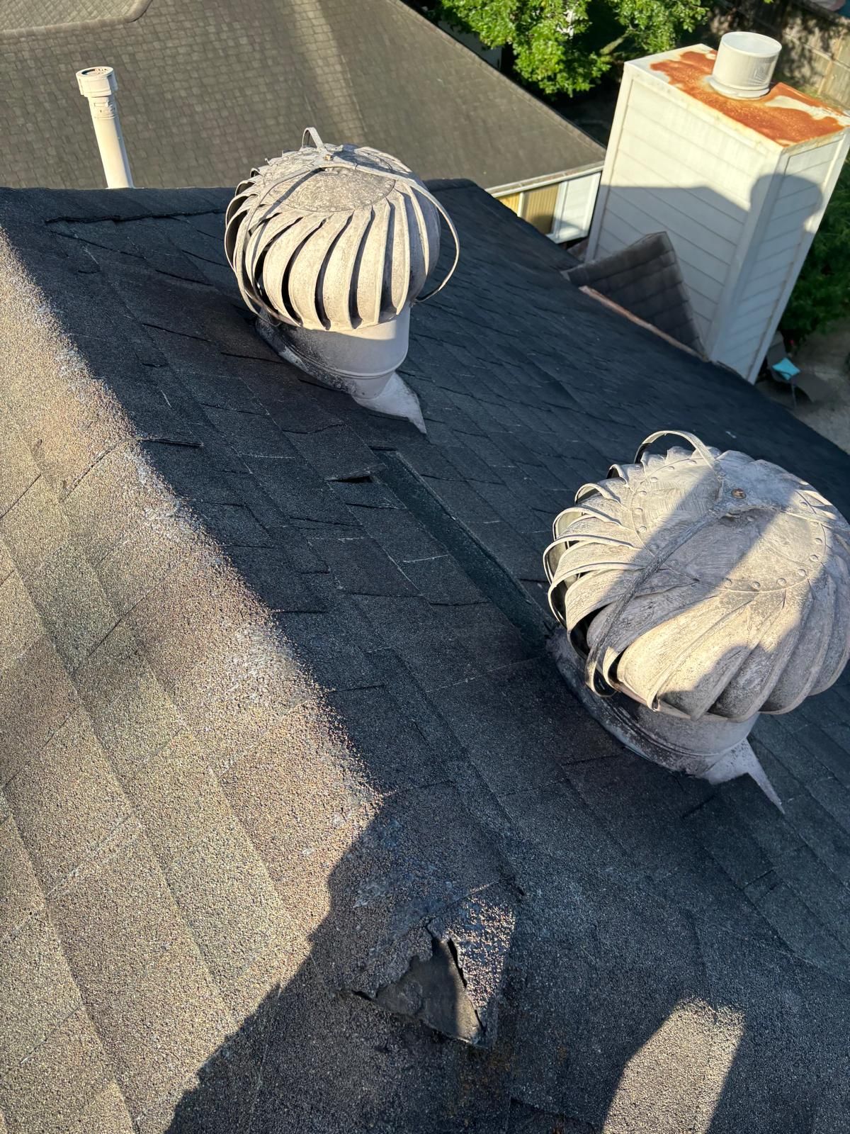 Hail Damage using Owen's Corning Duration (Lifetime) Shingles by Roof Repair Company