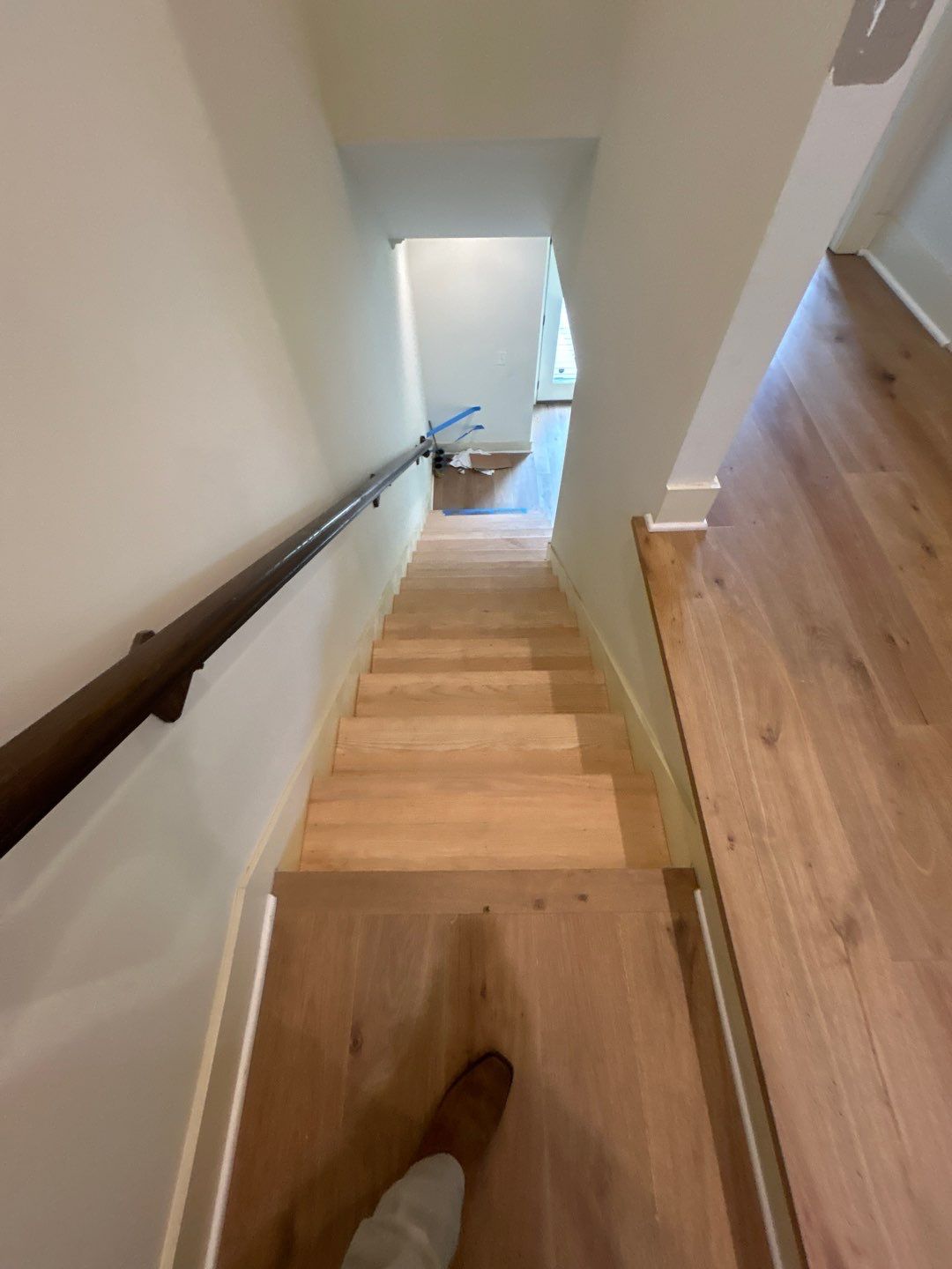 White Oak Hardwood and Checkerboard Tile Installation by Footprints Floors of Nashville