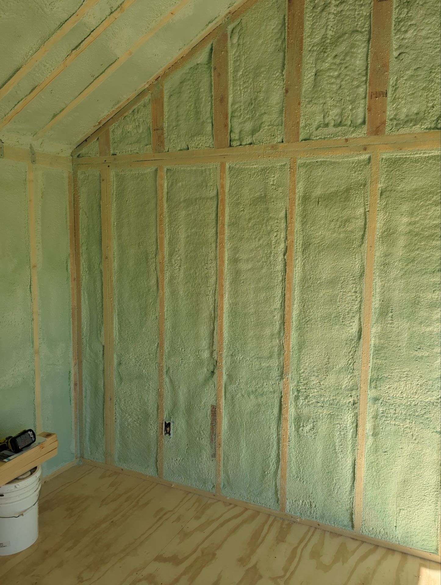 Exterior Walls using Closed Cell Spray Foam by NYS Foam & Energy