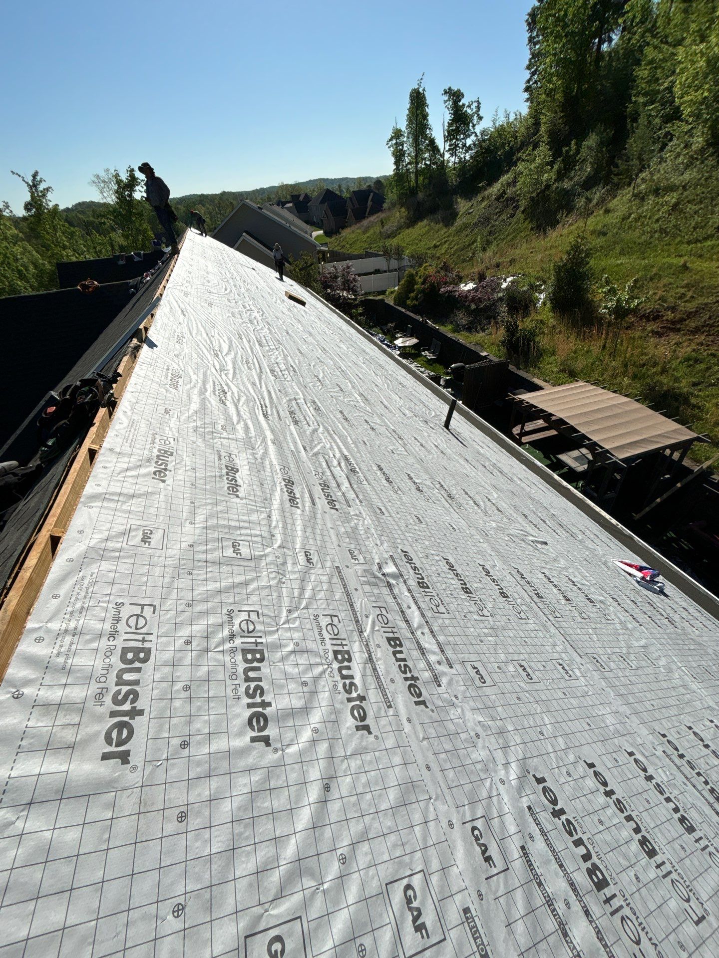 Residential Roofing Installation using GAF Timberline HDZ Weatherer Wood by Rainstoppers Roofing