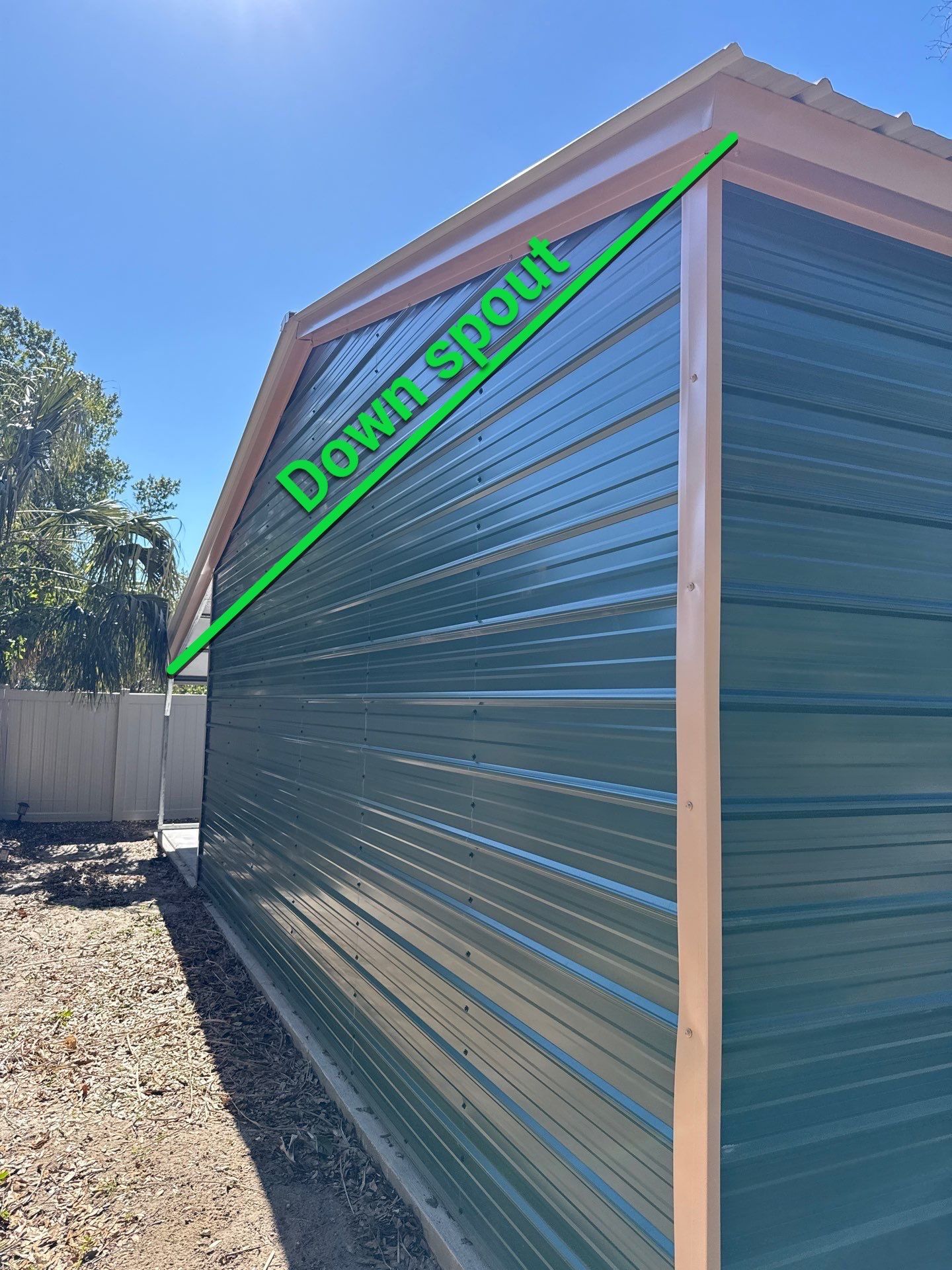 White 6-inch K-style Gutters and Down Spouts using Seamless Gutters White Down Spouts in Tampa FL by Gutter Professors