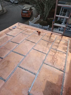 Flat Seam Copper Roof - Newport Residence 