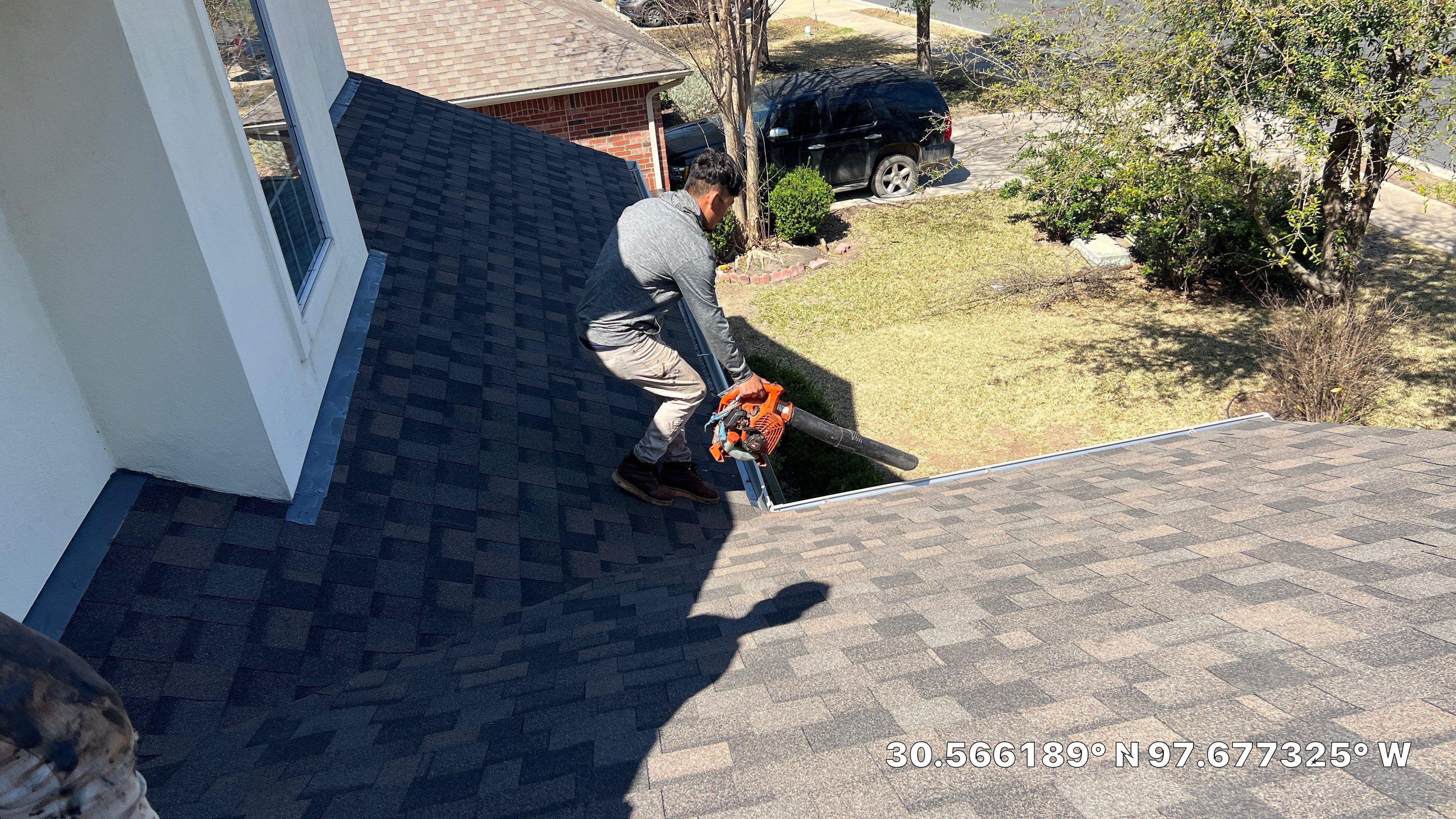 Architectural Shingle Roof Replacement and Storm Damage Restoration in Round Rock by Caliber Restoration LLC