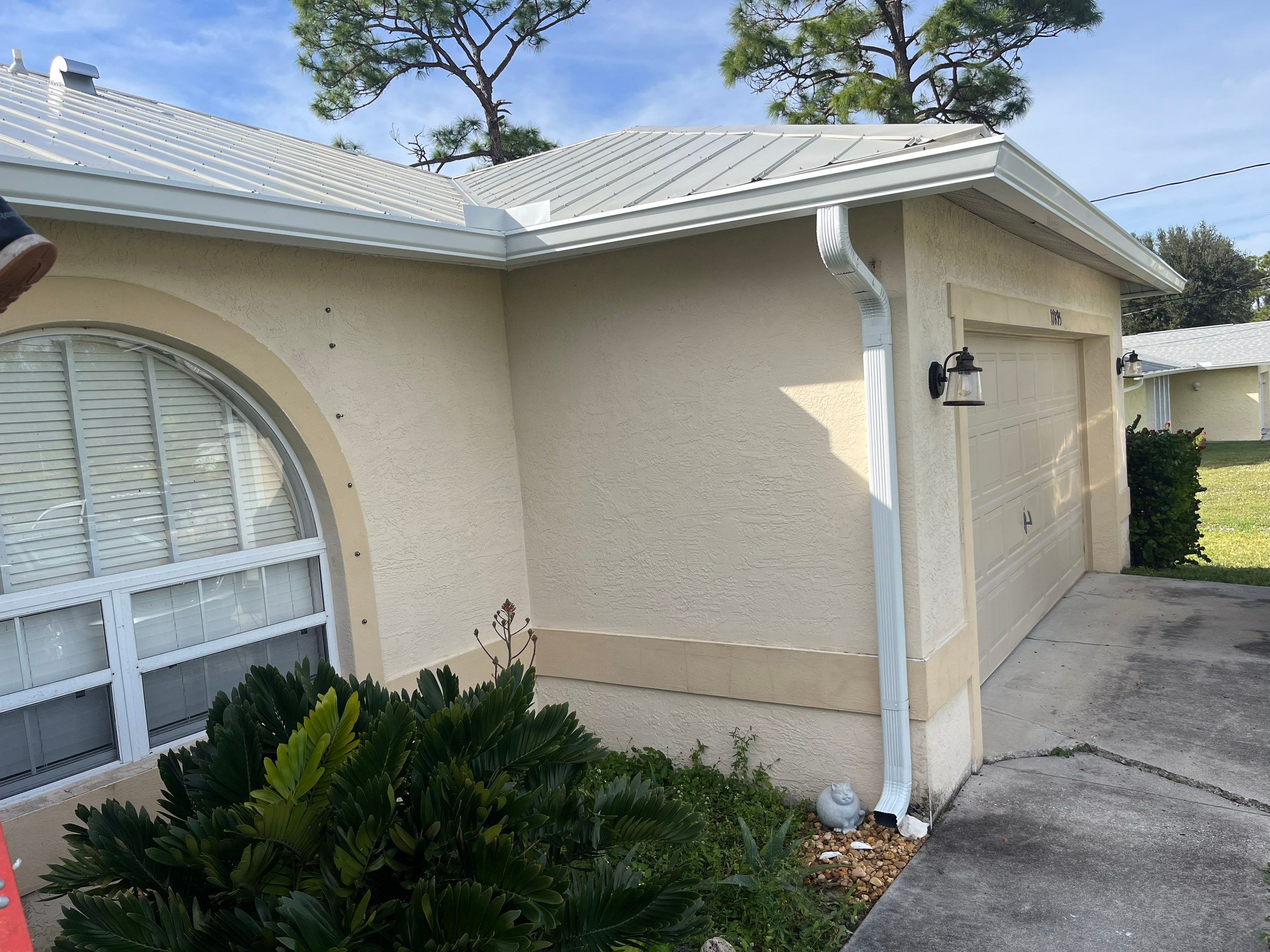White K-Style Gutters for Modern Homes in North Fort Myers FL by Gutter Professors