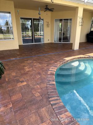 Driveway and Pool Deck Paver Restoration in Apollo Beach
