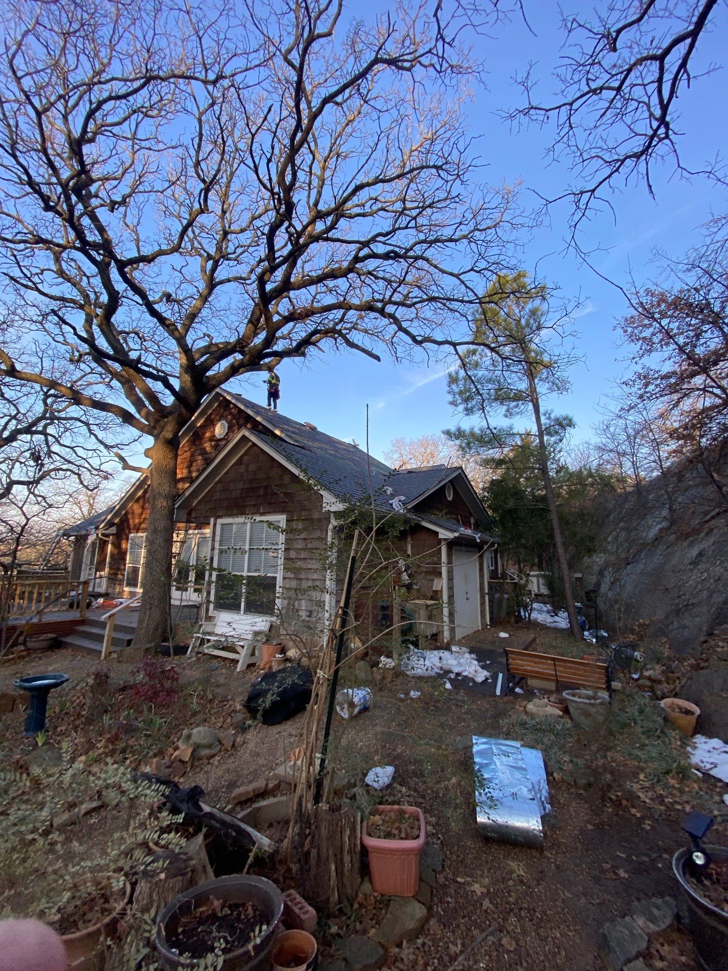 Roof Replacement on a private lake near Ardmore by BANA Roofing and Solar Supply