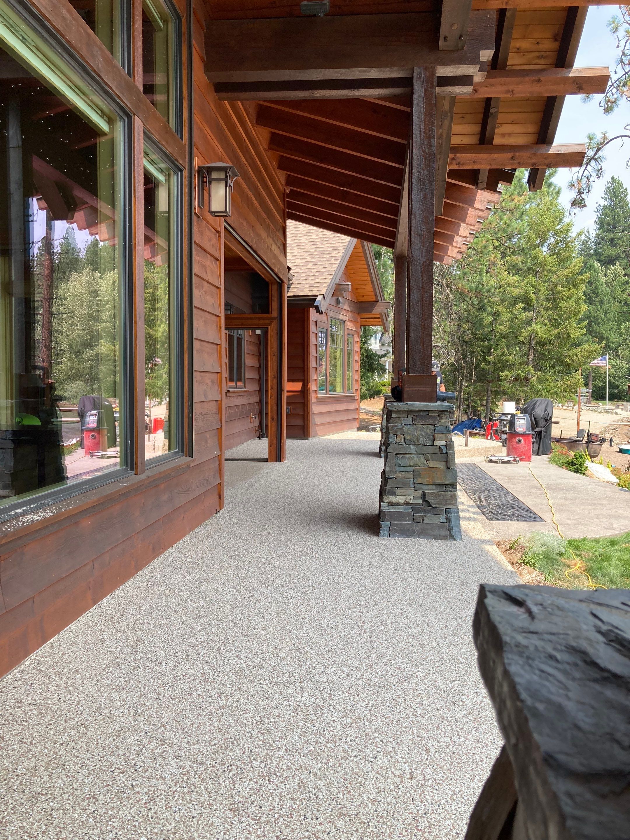 Patio and Walkway using Pecan and the Penntek Evolution Flooring System by Croc Coatings, LLC