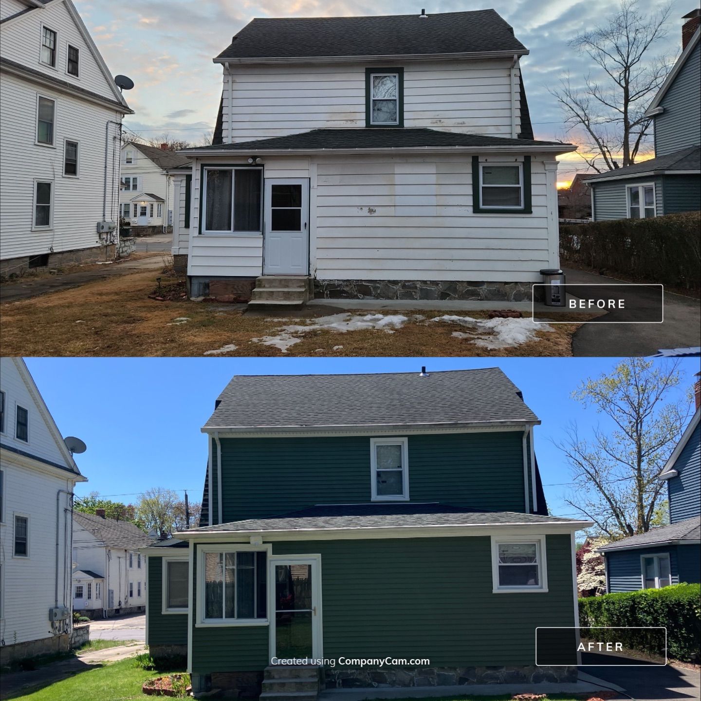 Siding revitalization with Cert Monogram D/4 x 12'6" clapboard, Olive Grove by DiGiorgi Roofing and Siding Inc