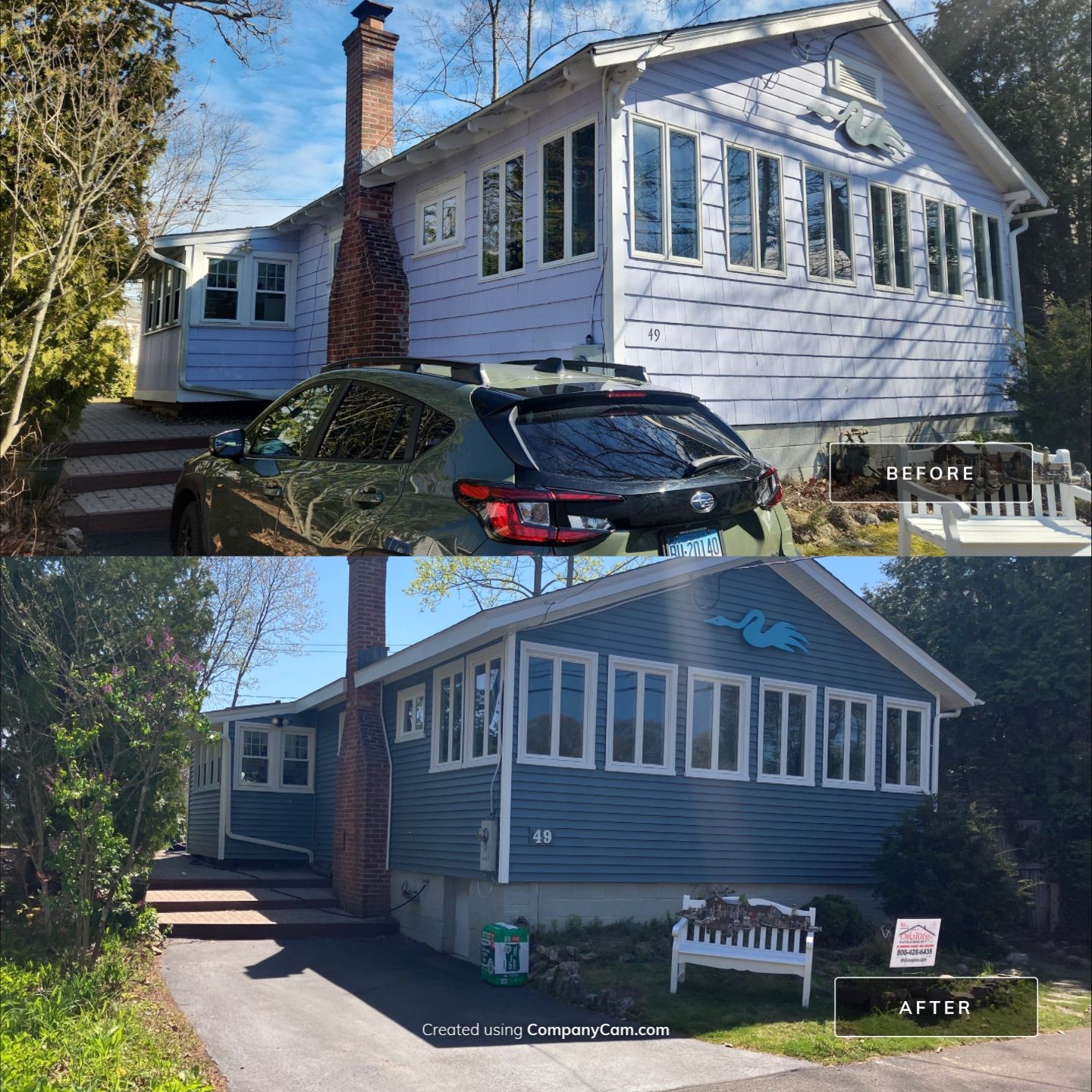 Siding Renewal with Cert Monogram D/4 x 12'6" clapboard, Wedgewood Blue by DiGiorgi Roofing and Siding Inc