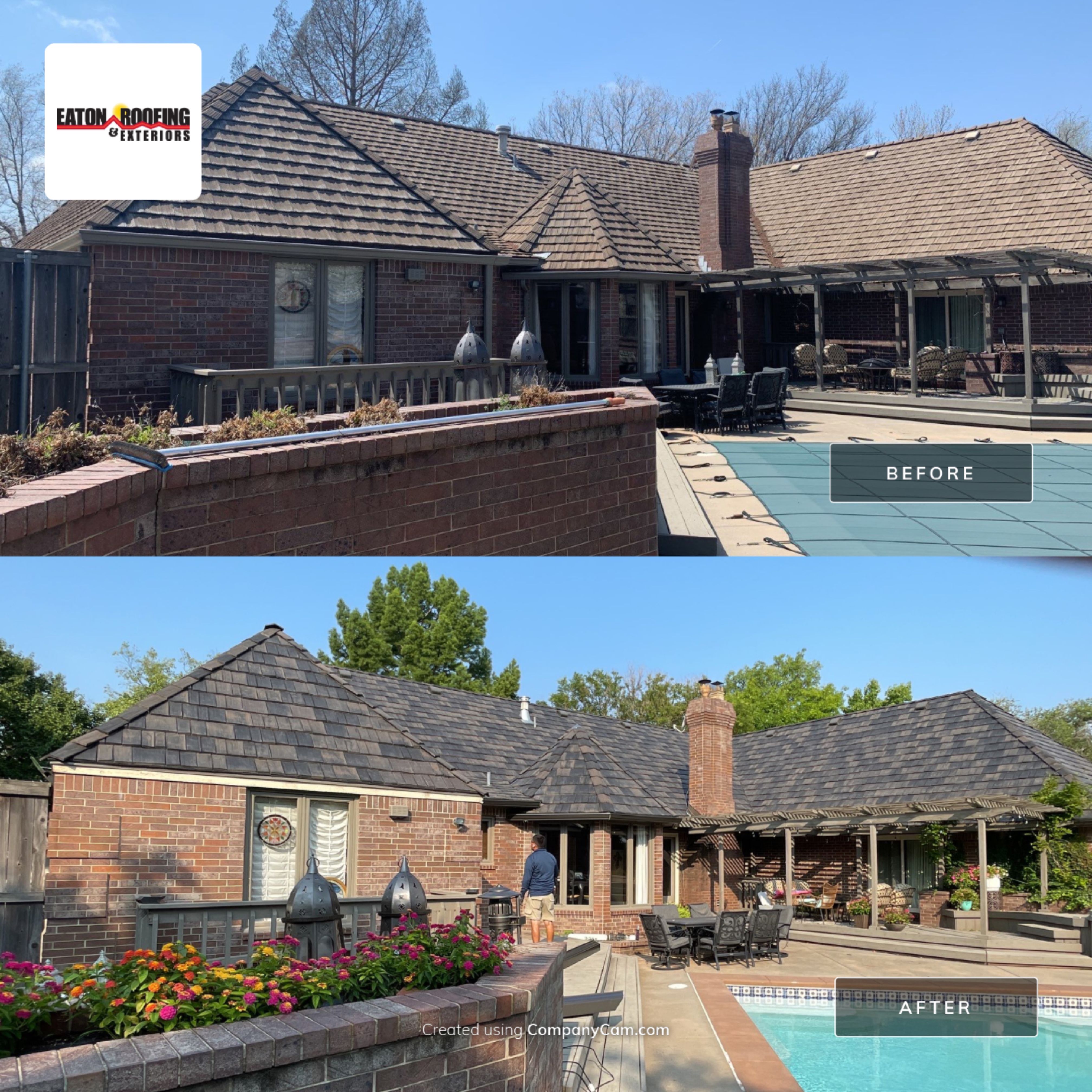 Residential Roofing Installation using Black Oak Shake by Eaton Roofing 