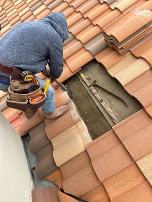 Residential Roofing Repair using tile