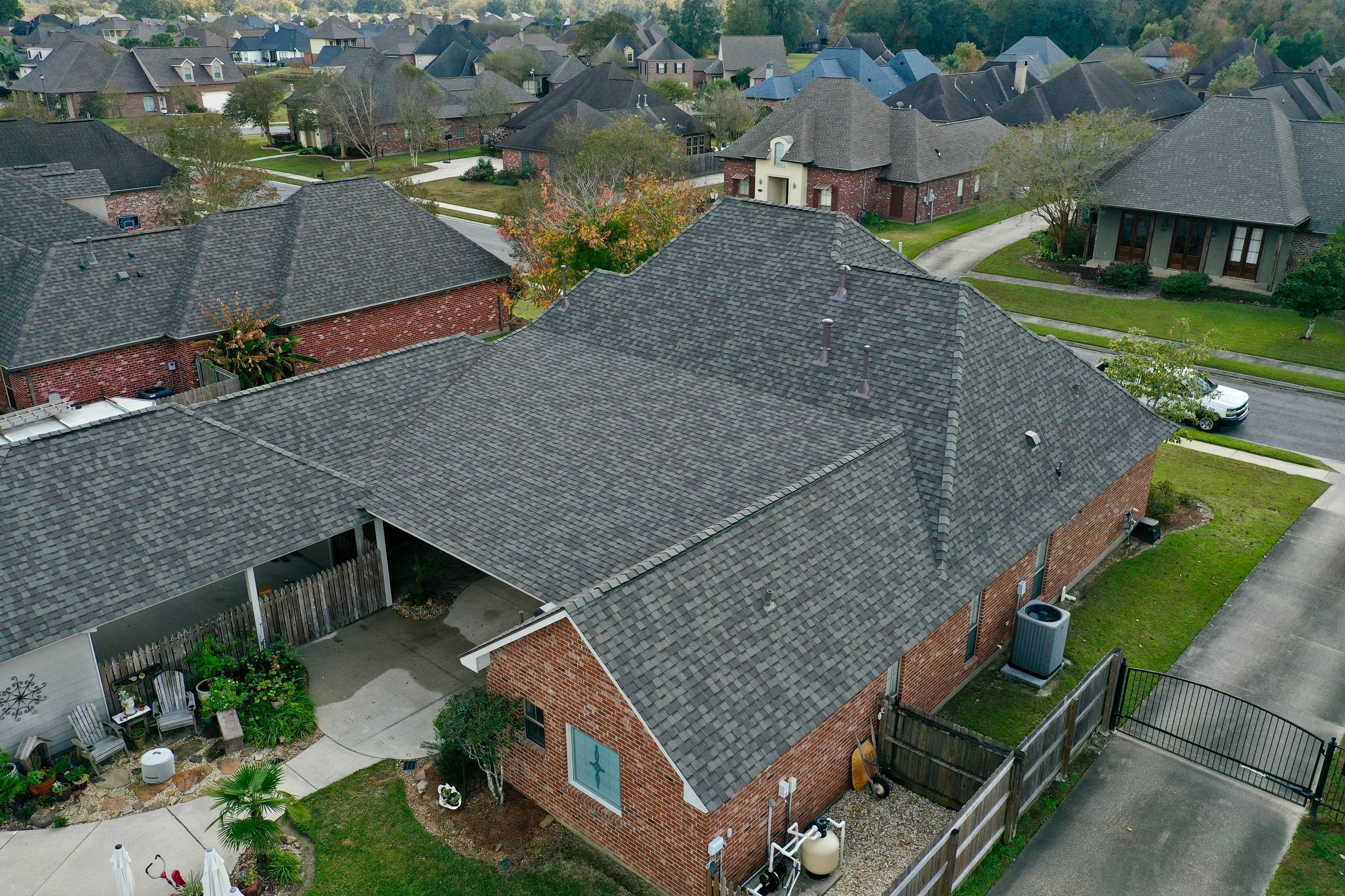 Certainteed Landmark Weathered Wood w patio extension by Top Team Roofing & Construction